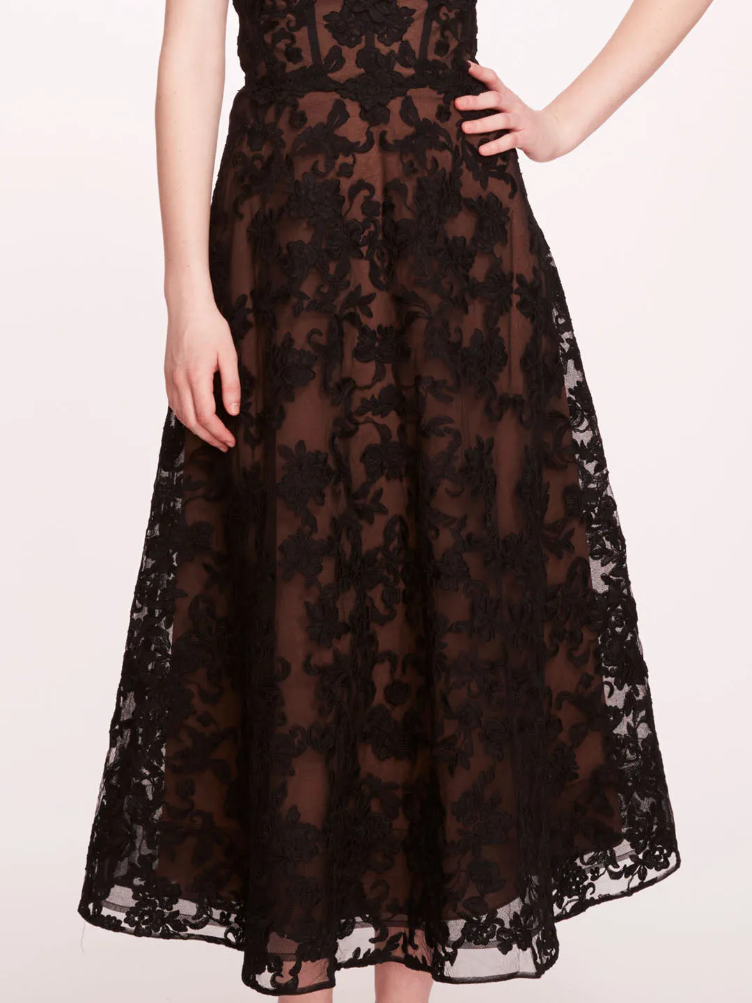 Strapless Corded Midi Dress sold by Marchesa product image thumbnail 3