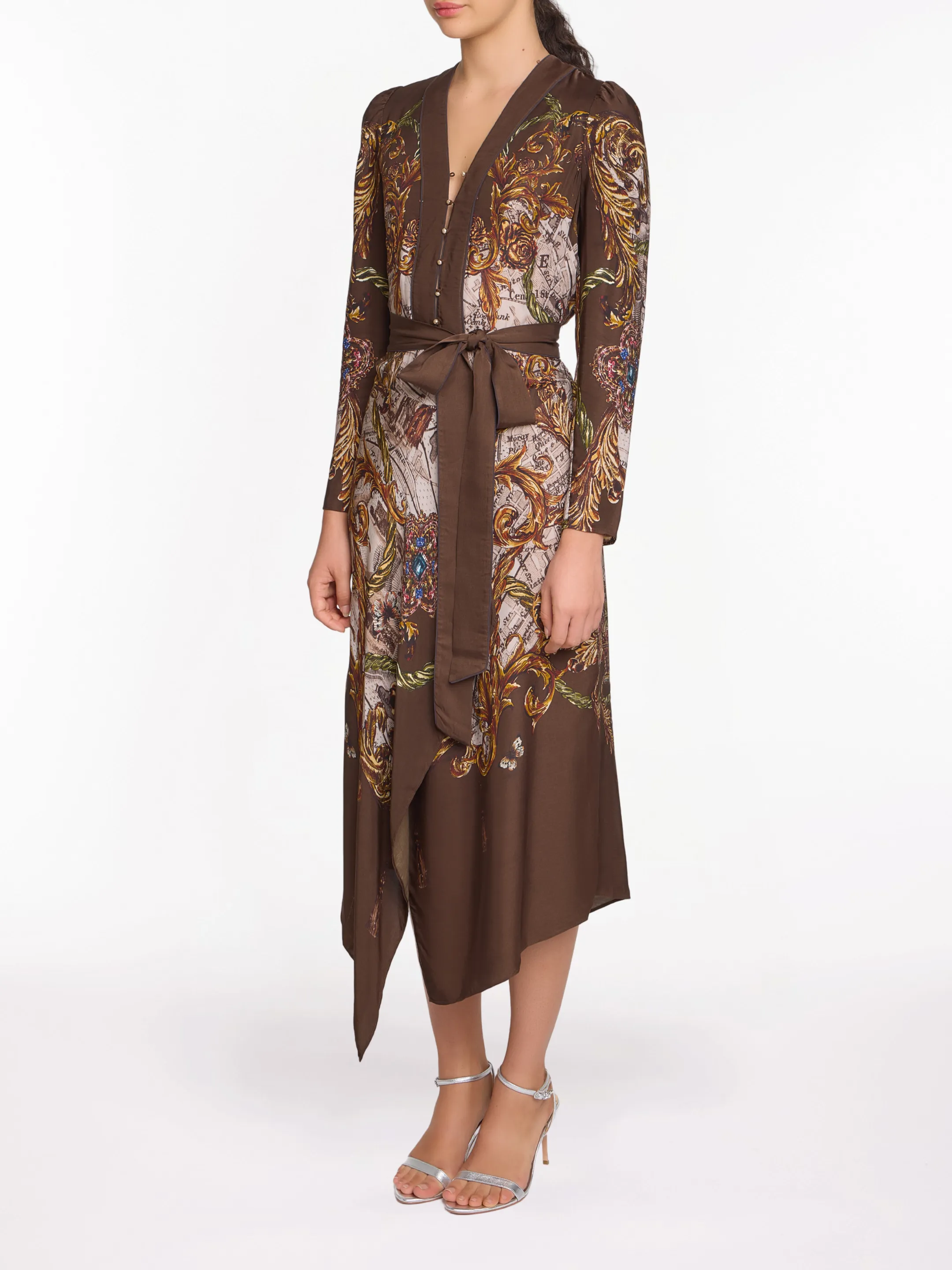 Draped Scarf Midi Dress sold by Marchesa product image thumbnail 3