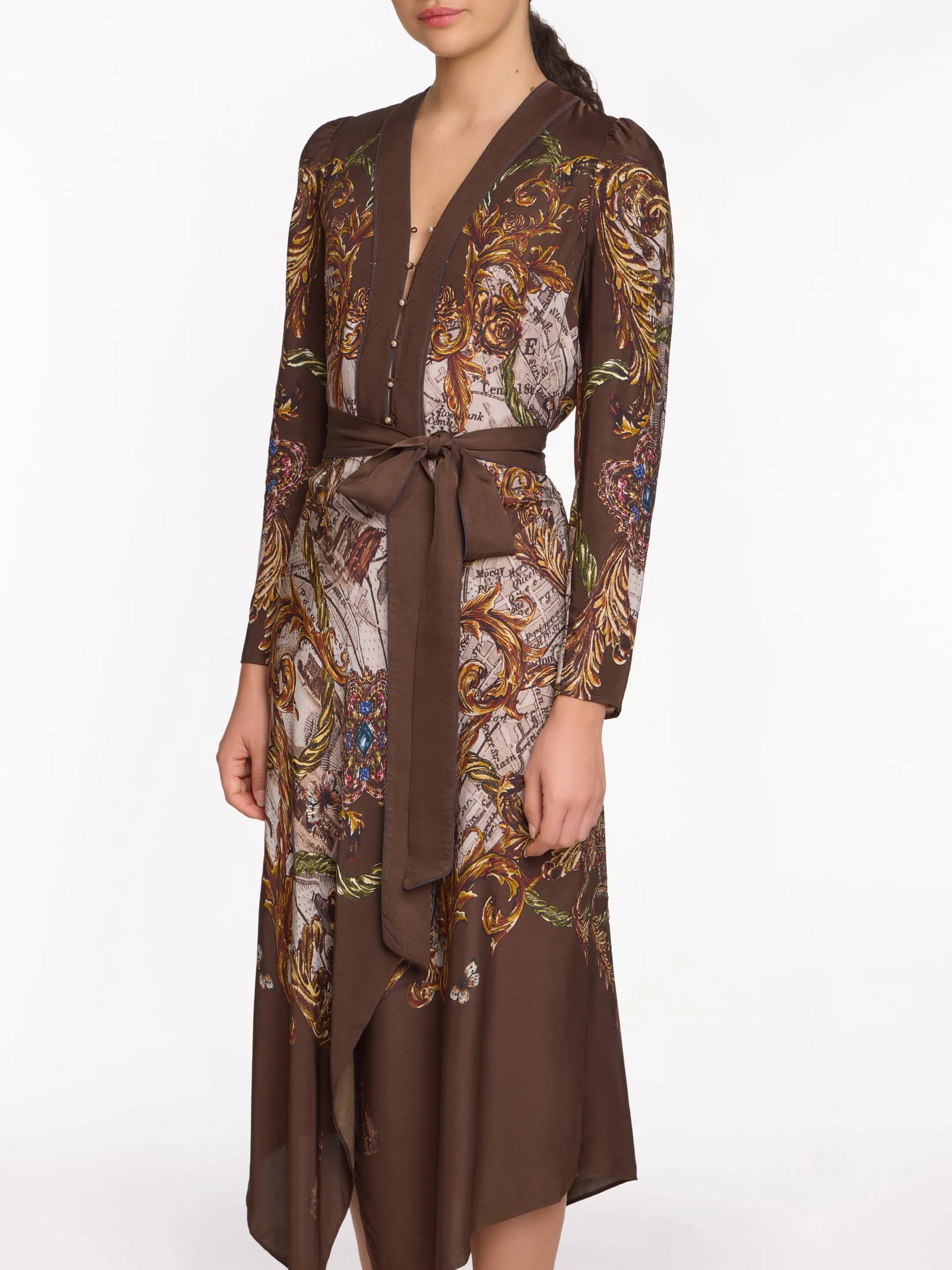 Draped Scarf Midi Dress sold by Marchesa product image thumbnail 4