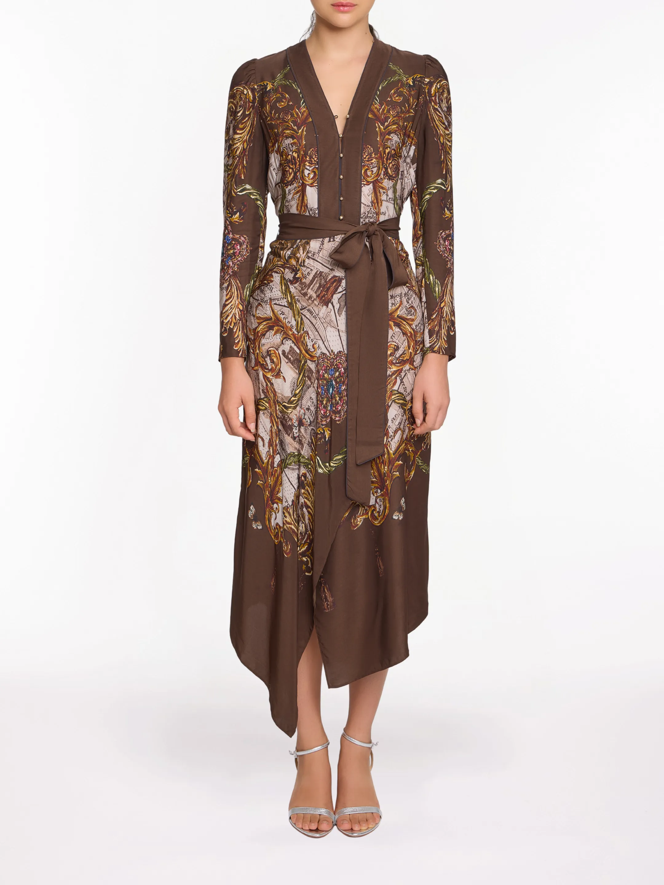 Draped Scarf Midi Dress sold by Marchesa