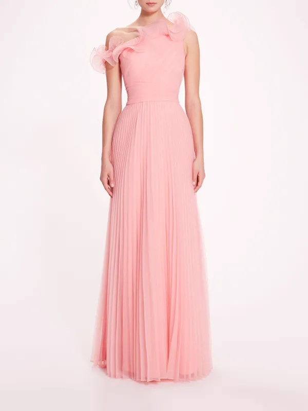 Pebble Organza Pleated Gown sold by Marchesa