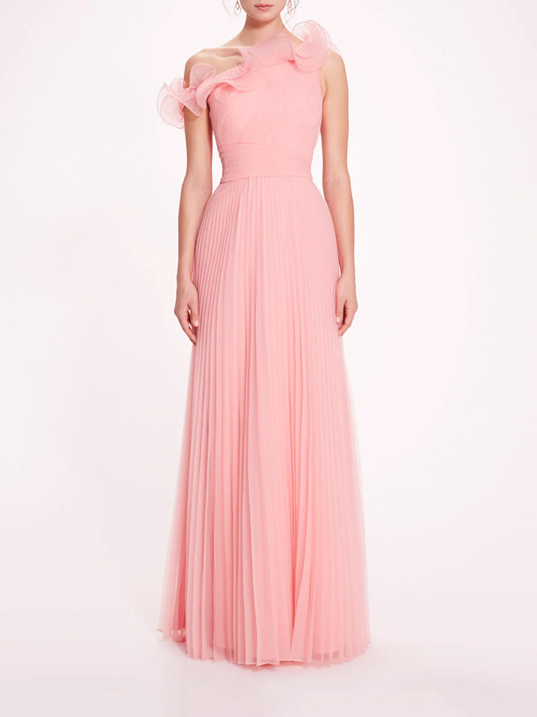 Pebble Organza Pleated Gown sold by Marchesa