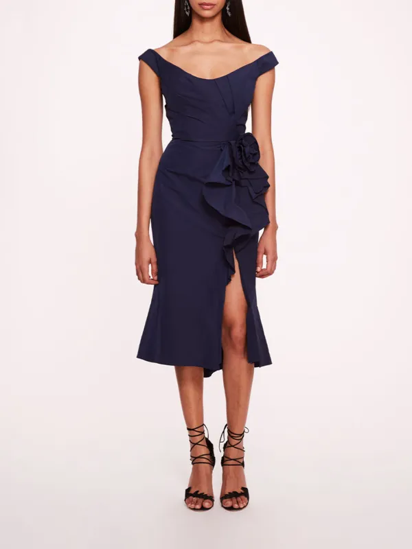 Taffeta Trumpet Midi Dress made by Marchesa