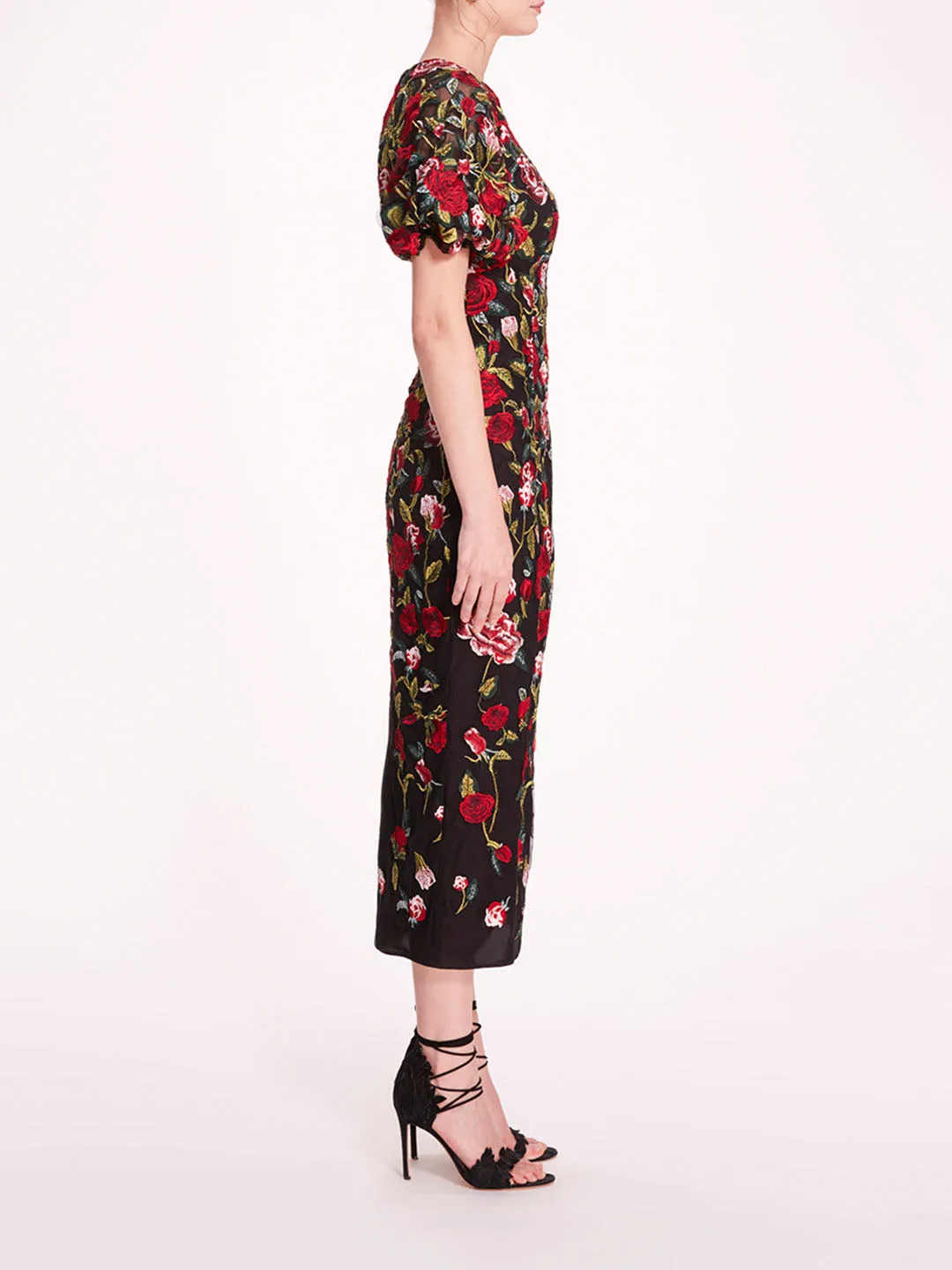 Roses Tulle Midi Dress sold by Marchesa product image thumbnail 3