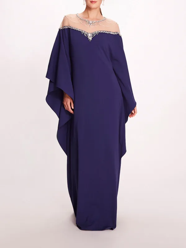 Embroidered Illusion Kaftan Gown sold by Marchesa