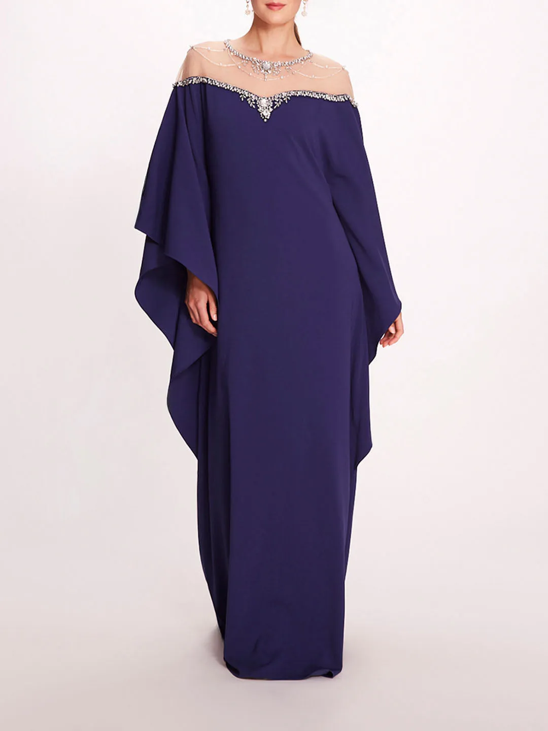 Embroidered Illusion Kaftan Gown sold by Marchesa