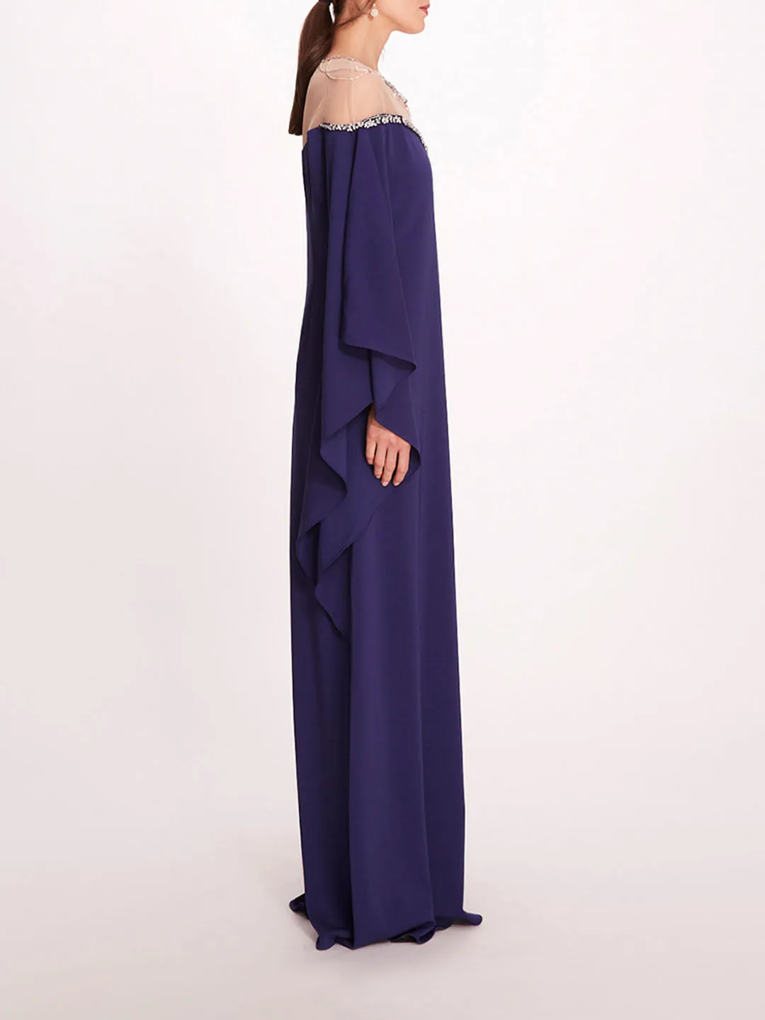 Embroidered Illusion Kaftan Gown sold by Marchesa product image thumbnail 3