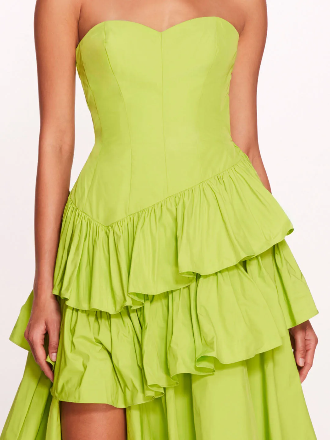 Taffeta Tiered Ruffle Midi Dress sold by Marchesa product image thumbnail 4