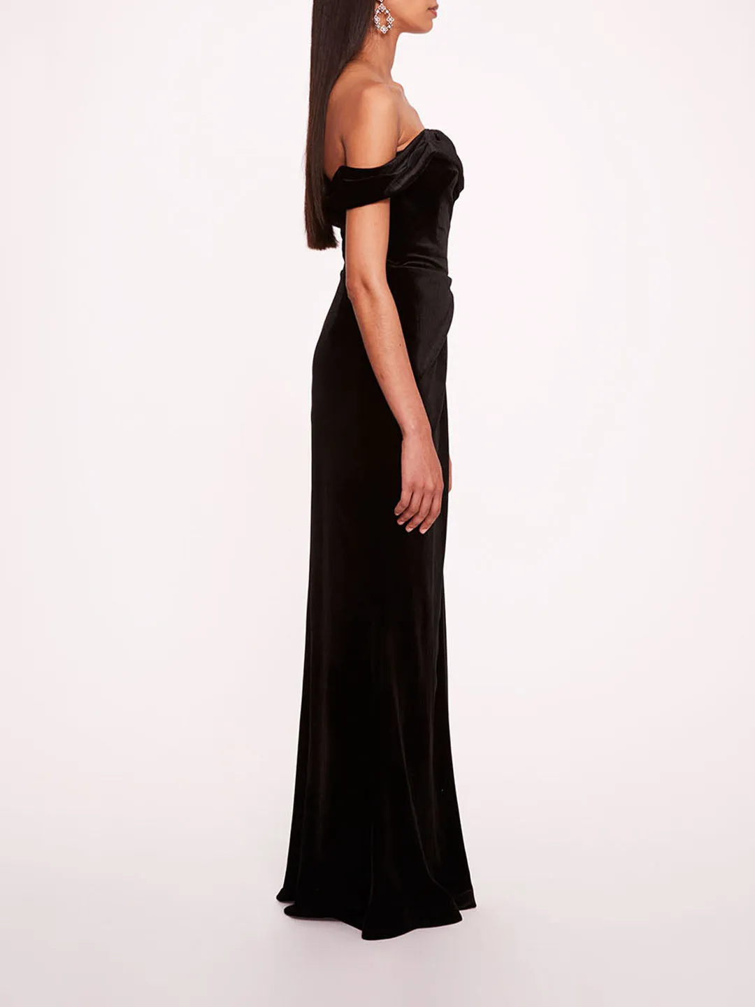 Velvet Plunging Gown sold by Marchesa product image thumbnail 3