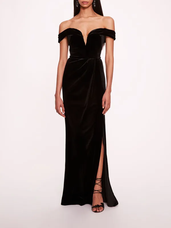 Velvet Plunging Gown made by Marchesa