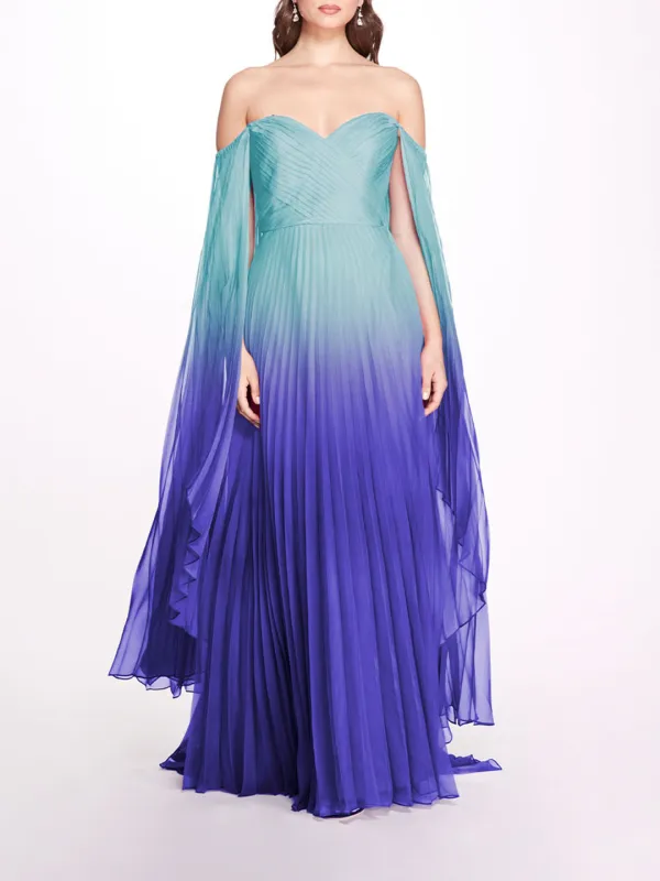 Ombre Chiffon Off Shoulder Gown sold by Marchesa