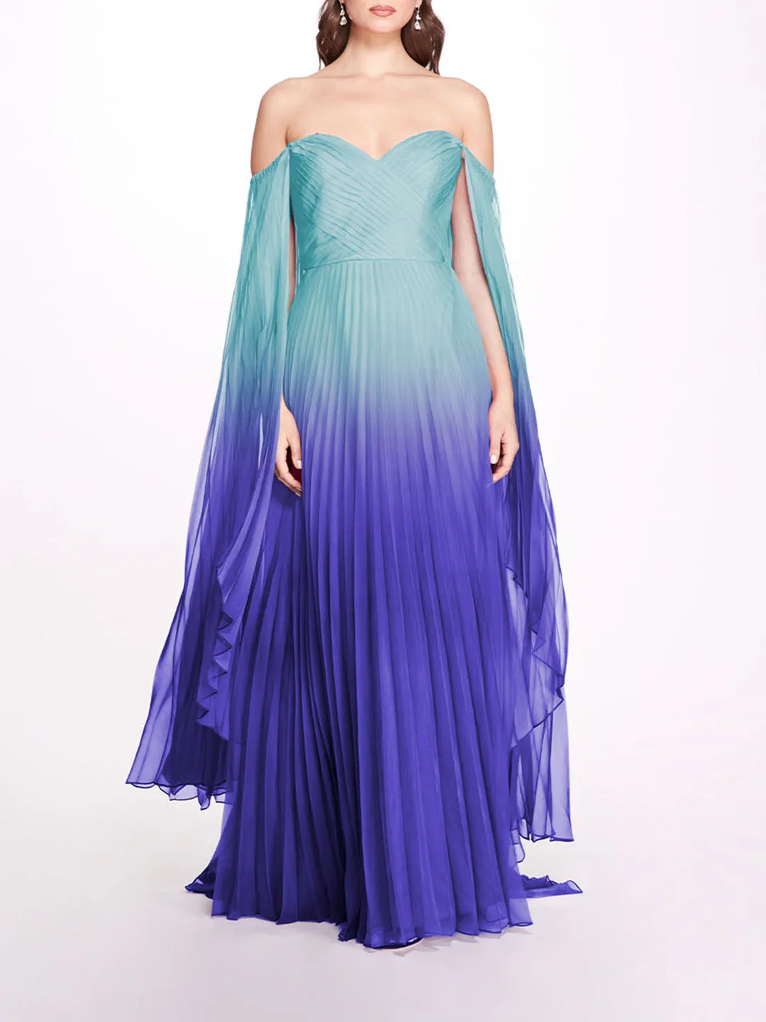 Ombre Chiffon Off Shoulder Gown sold by Marchesa