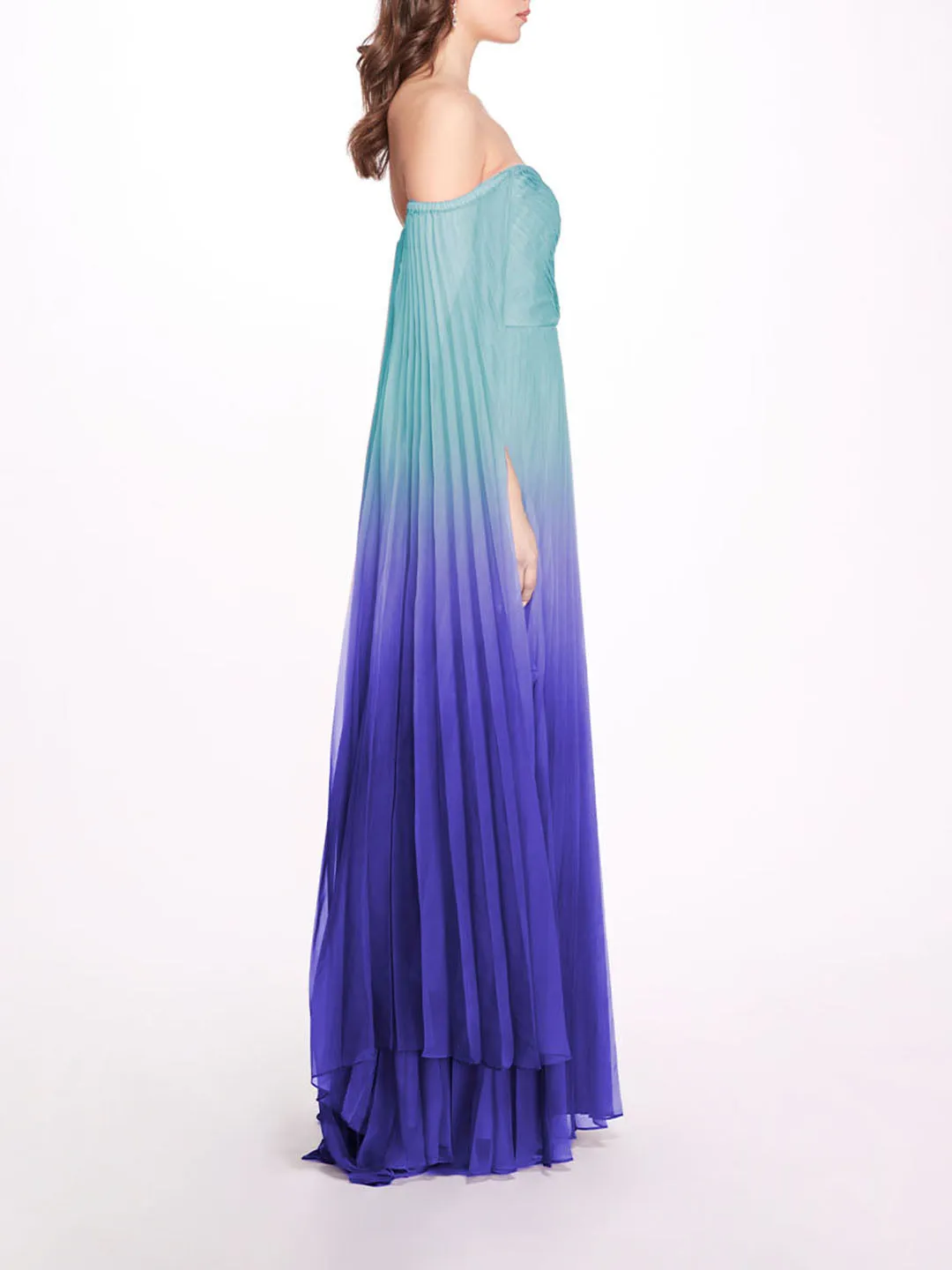 Ombre Chiffon Off Shoulder Gown sold by Marchesa product image thumbnail 2