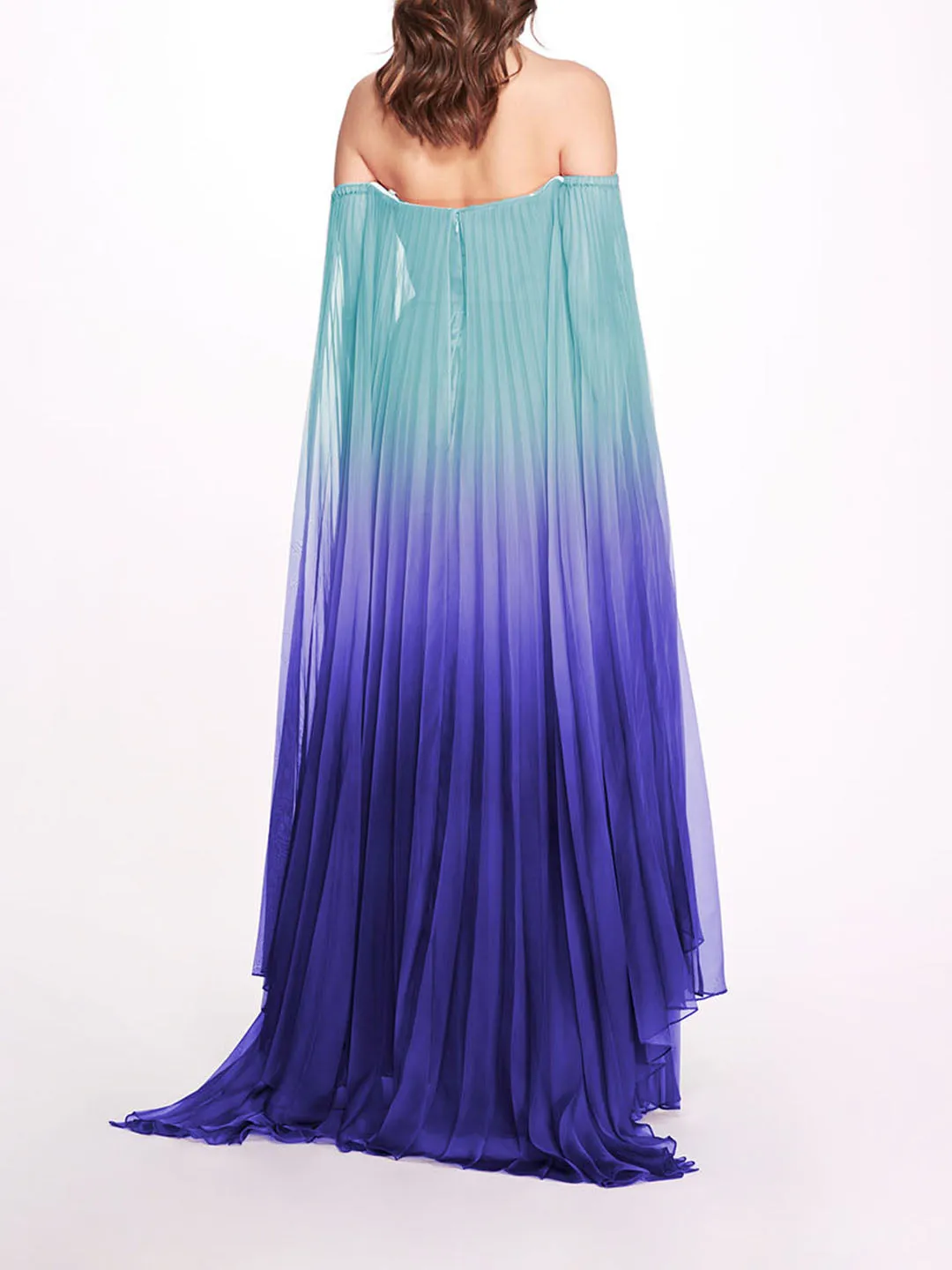 Ombre Chiffon Off Shoulder Gown sold by Marchesa product image thumbnail 3