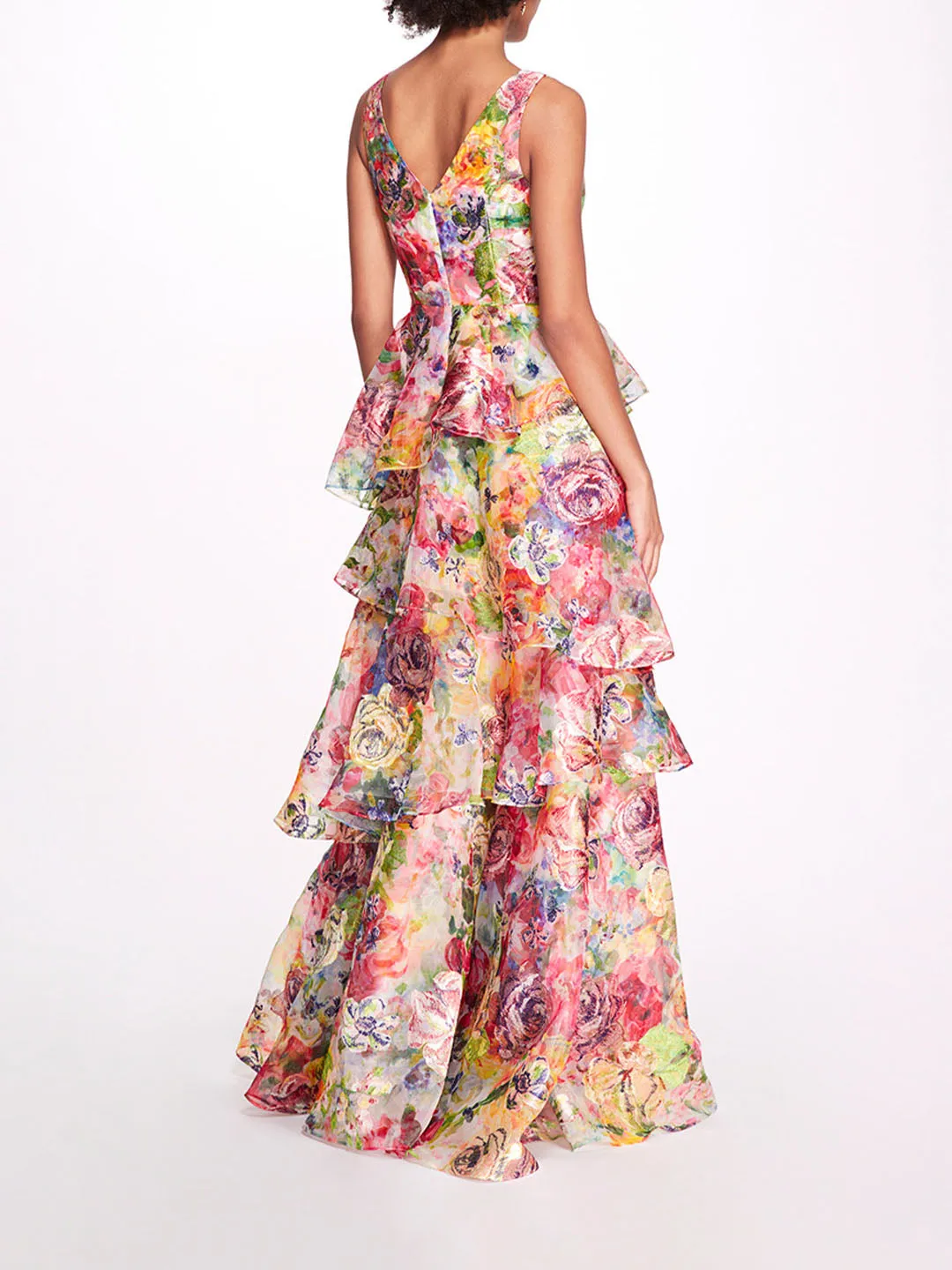 Embroidered Organza V-Neck Gown sold by Marchesa product image thumbnail 2