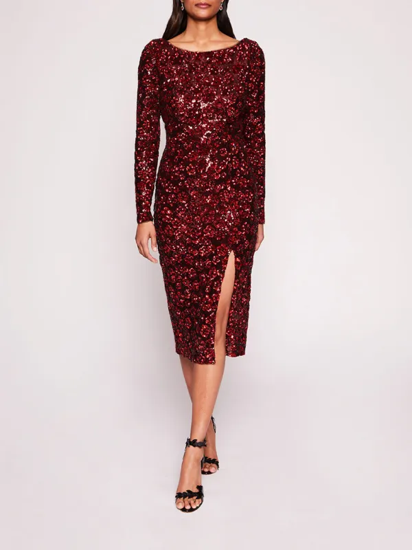 Sequin Bouquets Midi Dress sold by Marchesa