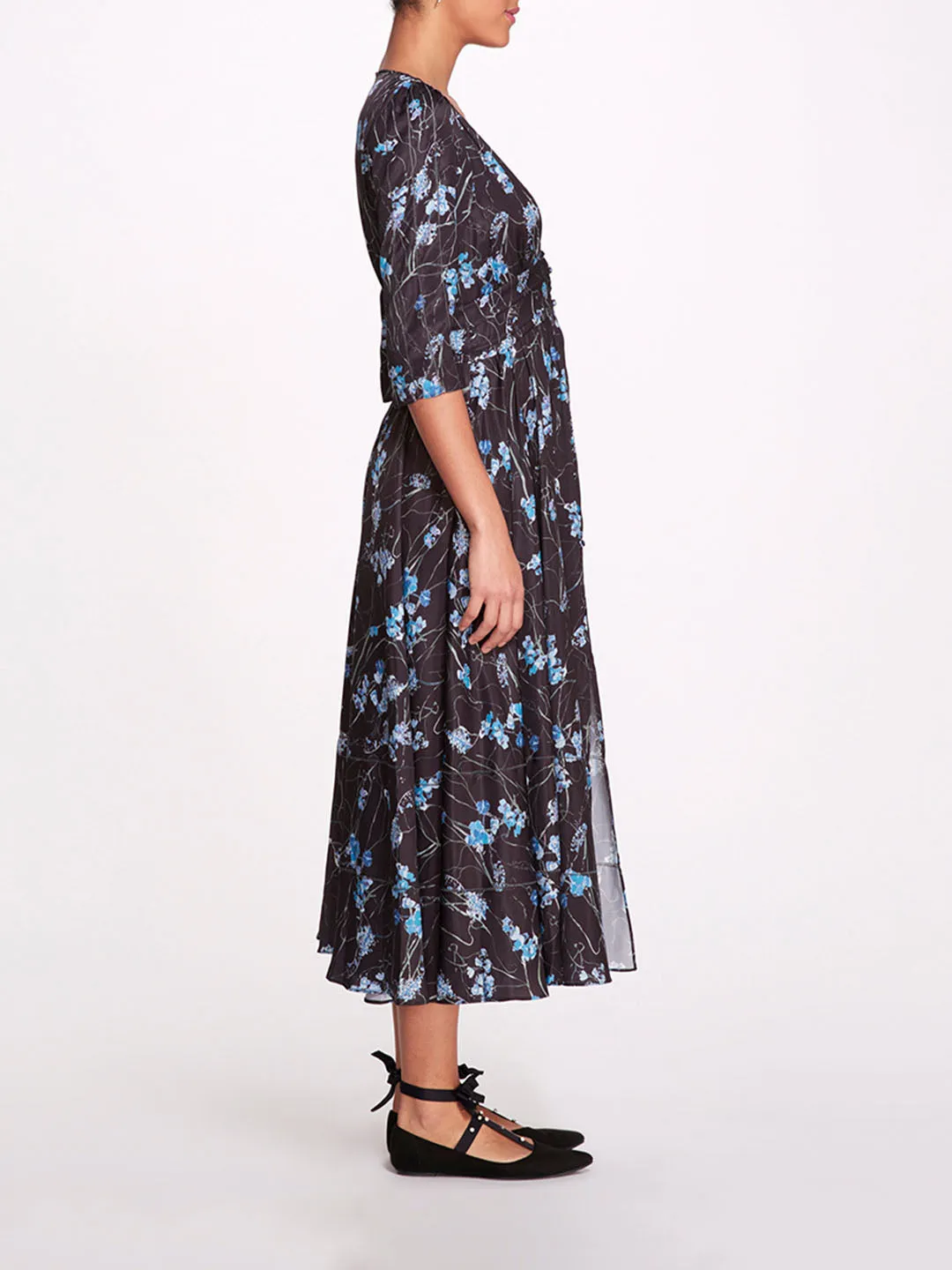 Carnation Sateen Midi Dress sold by Marchesa product image thumbnail 3