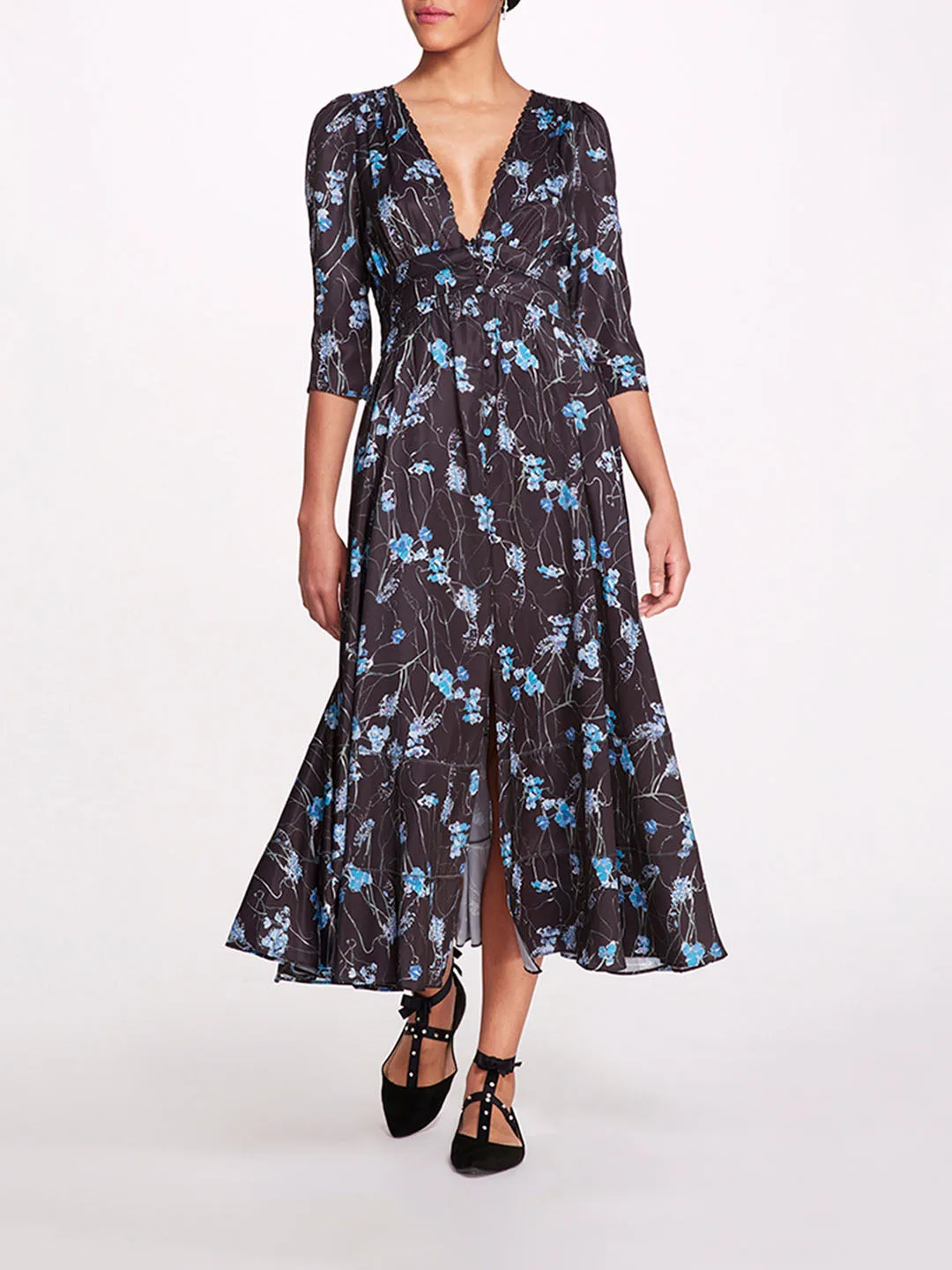Carnation Sateen Midi Dress sold by Marchesa