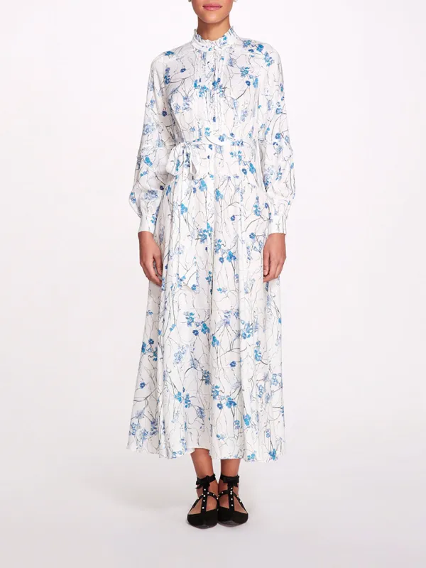 Fiorella Sateen Maxi Shirtdress sold by Marchesa