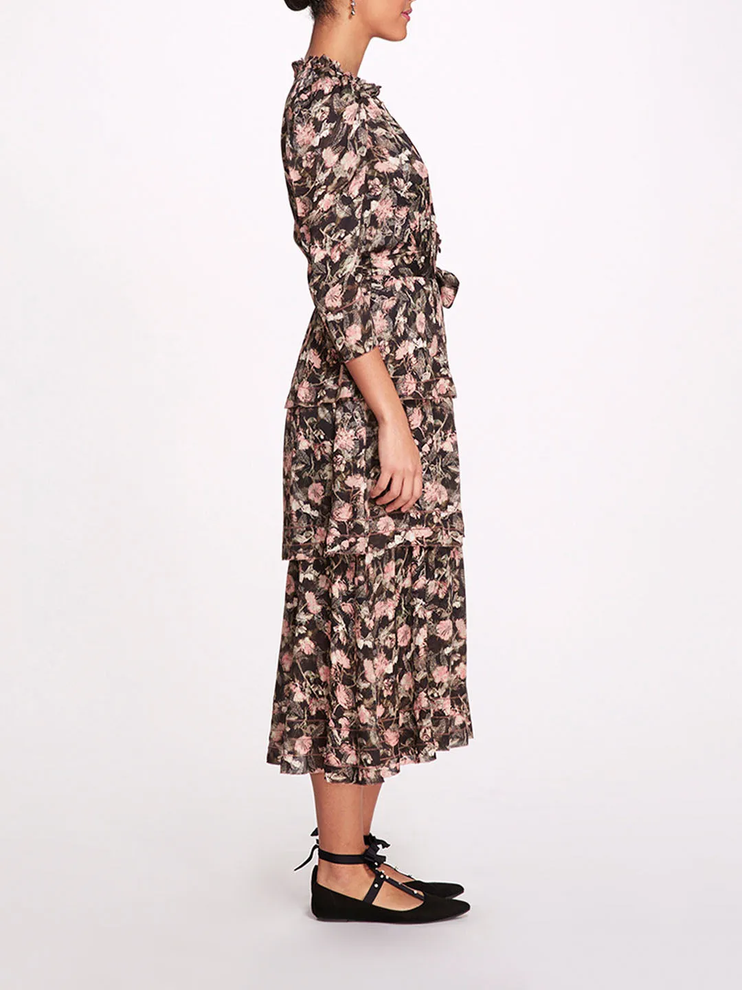 Juniper 3-Tier Embroidered Maxi Dress sold by Marchesa product image thumbnail 3