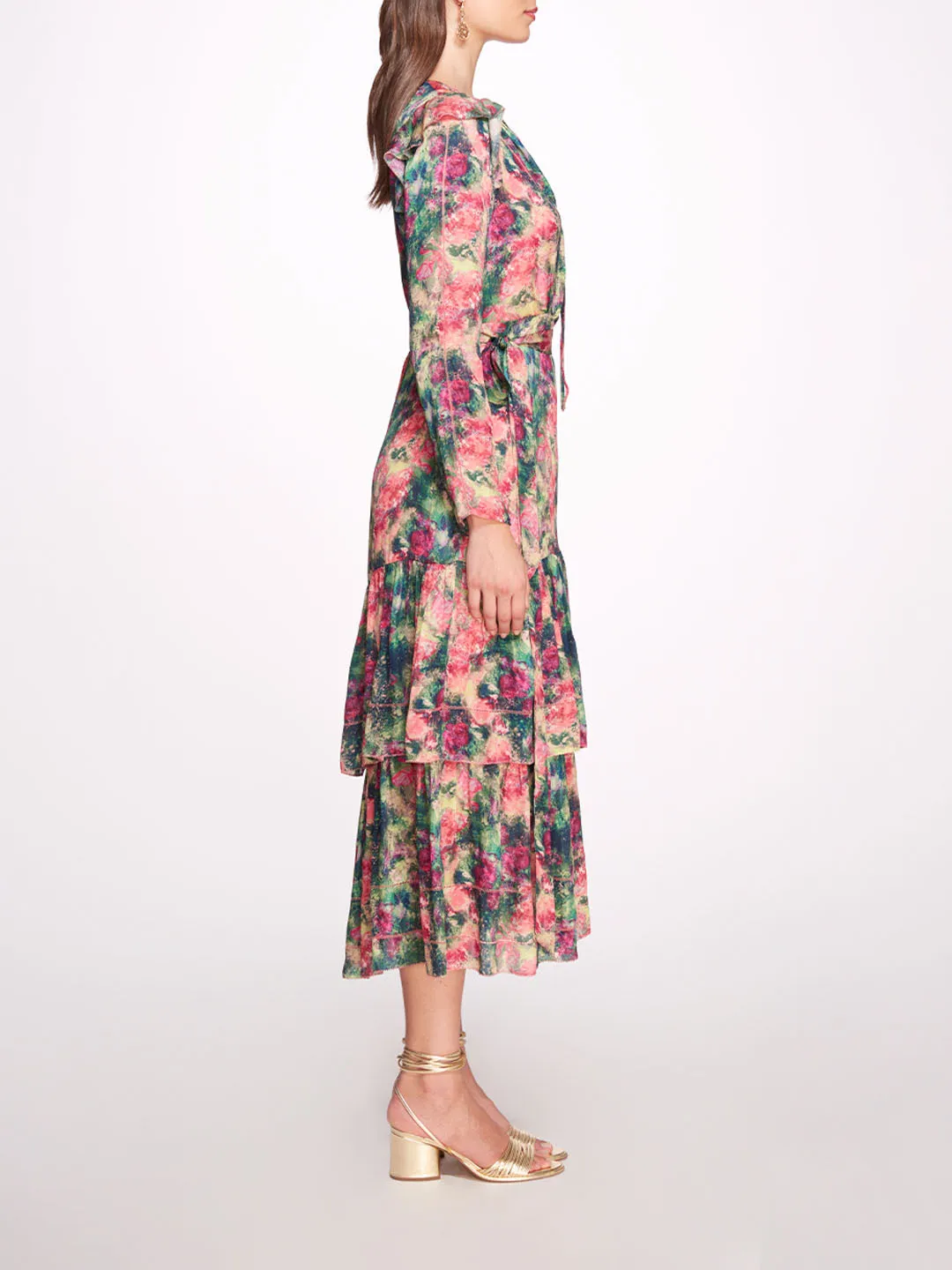 Amber Printed Georgette Maxi Dress sold by Marchesa product image thumbnail 2