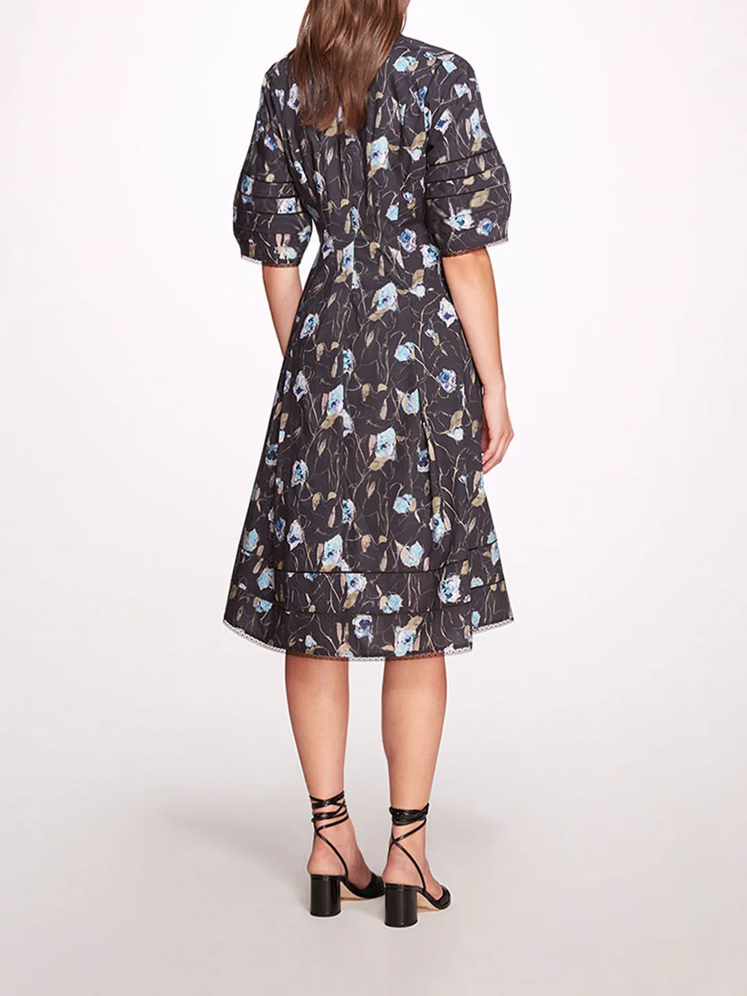 VIntage Aster Floral Print & Lace Midi sold by Marchesa product image thumbnail 2