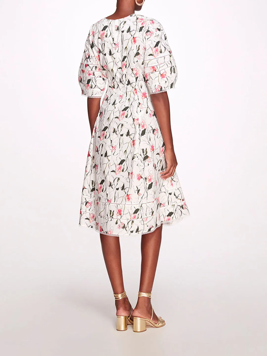 Vintage Aster Floral Print & Lace Midi sold by Marchesa product image thumbnail 3