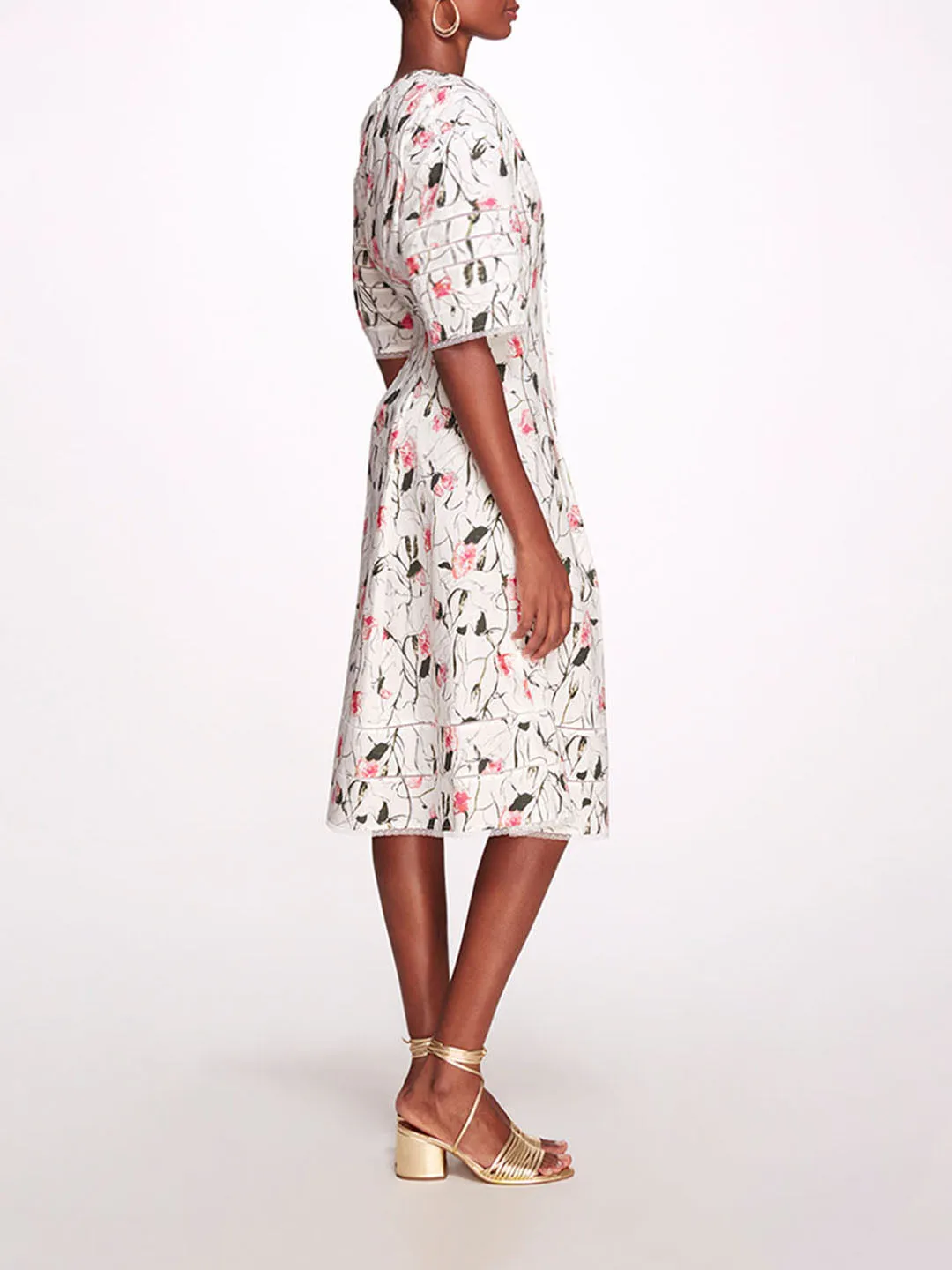 Vintage Aster Floral Print & Lace Midi sold by Marchesa product image thumbnail 2