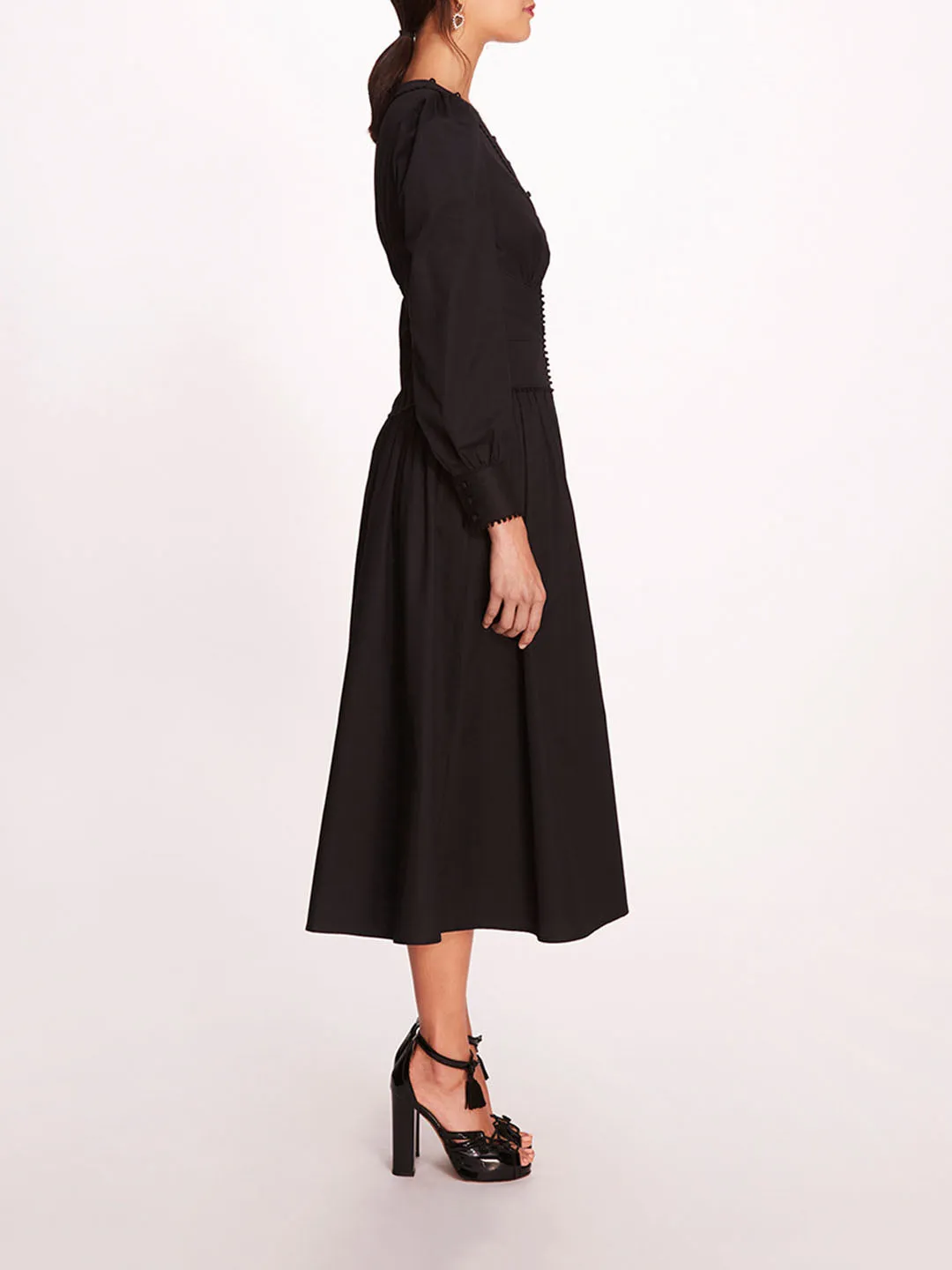 Tansy A-line Poplin Midi Dress sold by Marchesa product image thumbnail 3