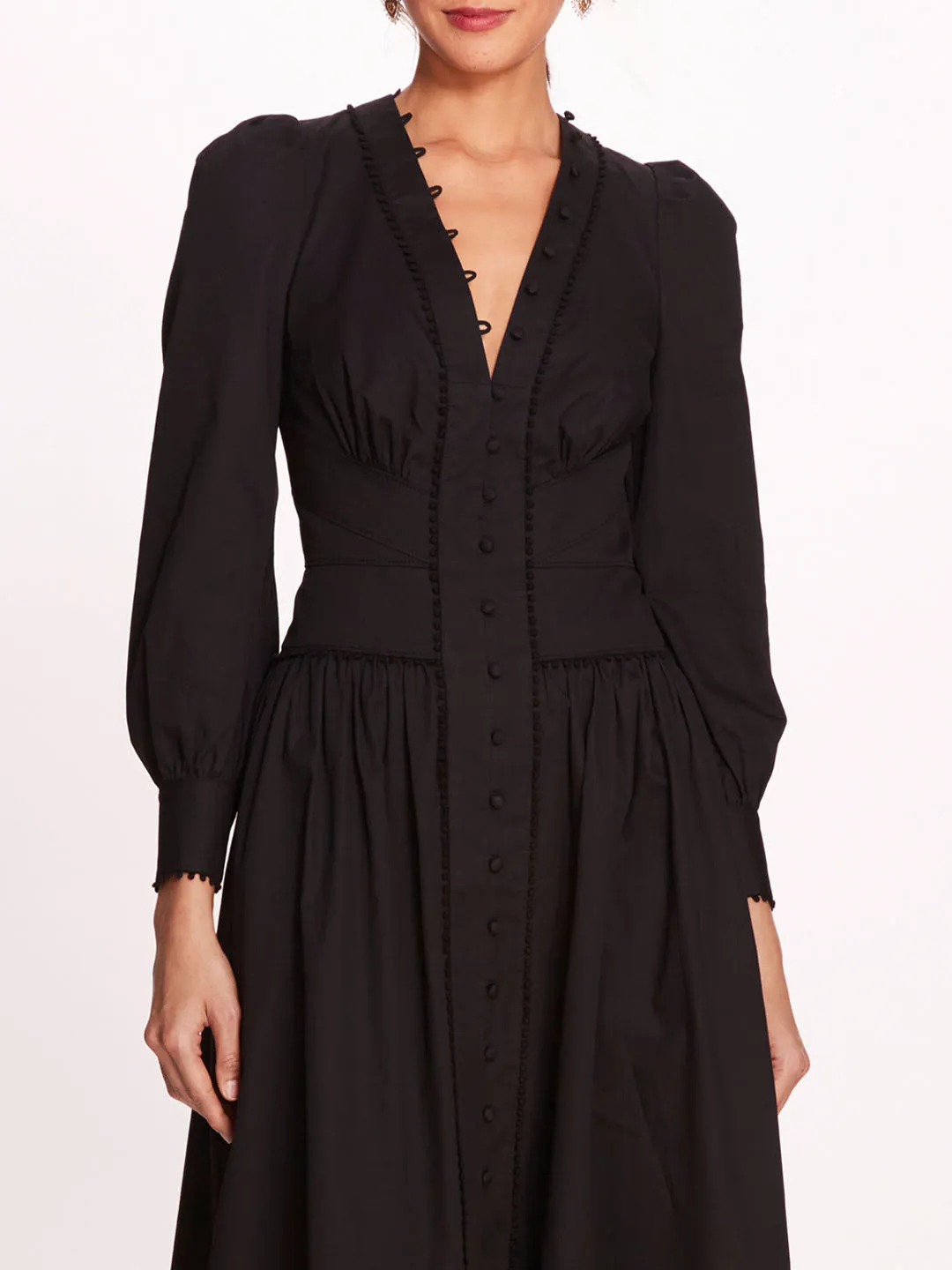 Tansy A-line Poplin Midi Dress sold by Marchesa product image thumbnail 4