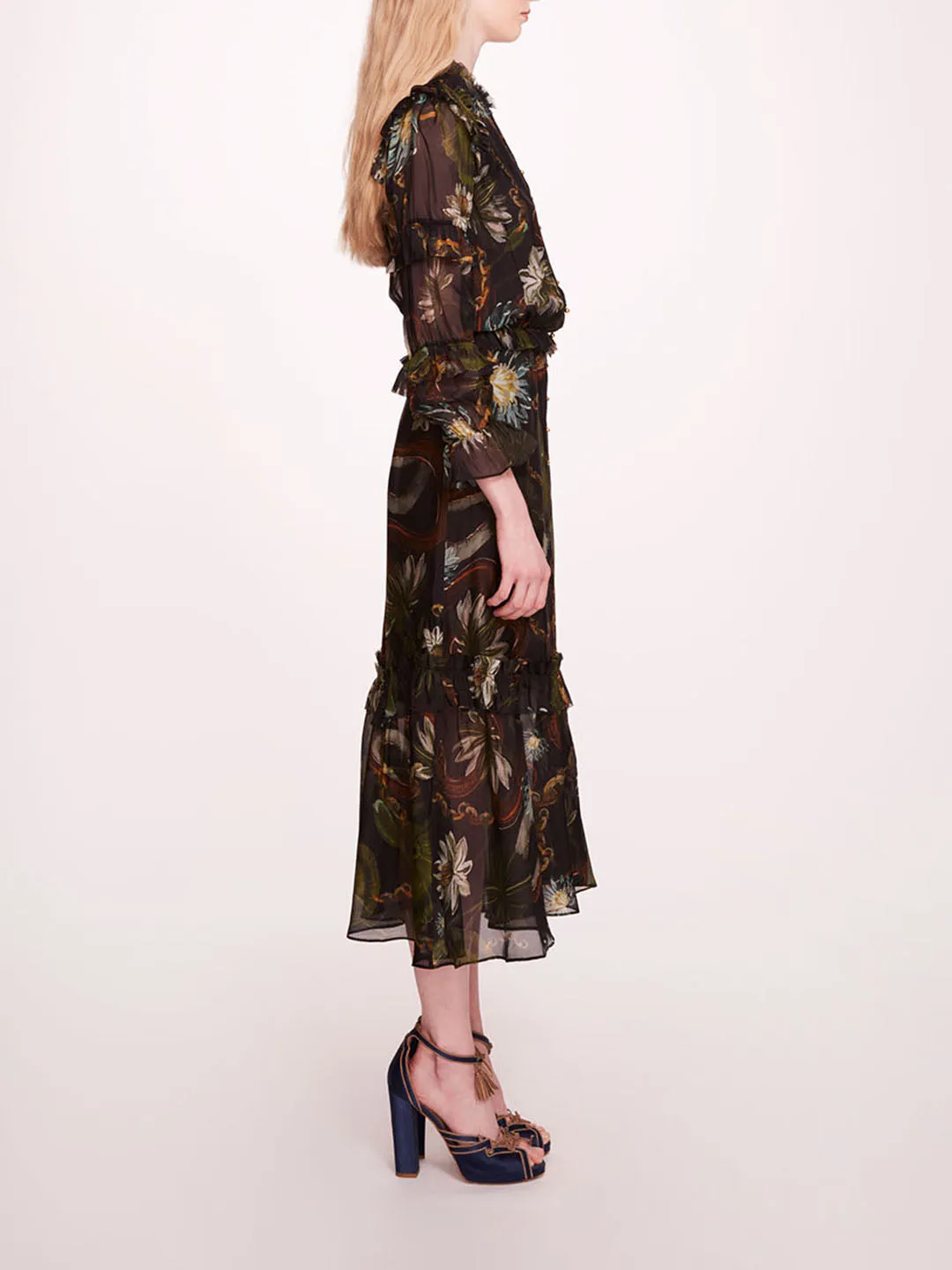 Silk Lily Midi Dress sold by Marchesa product image thumbnail 3