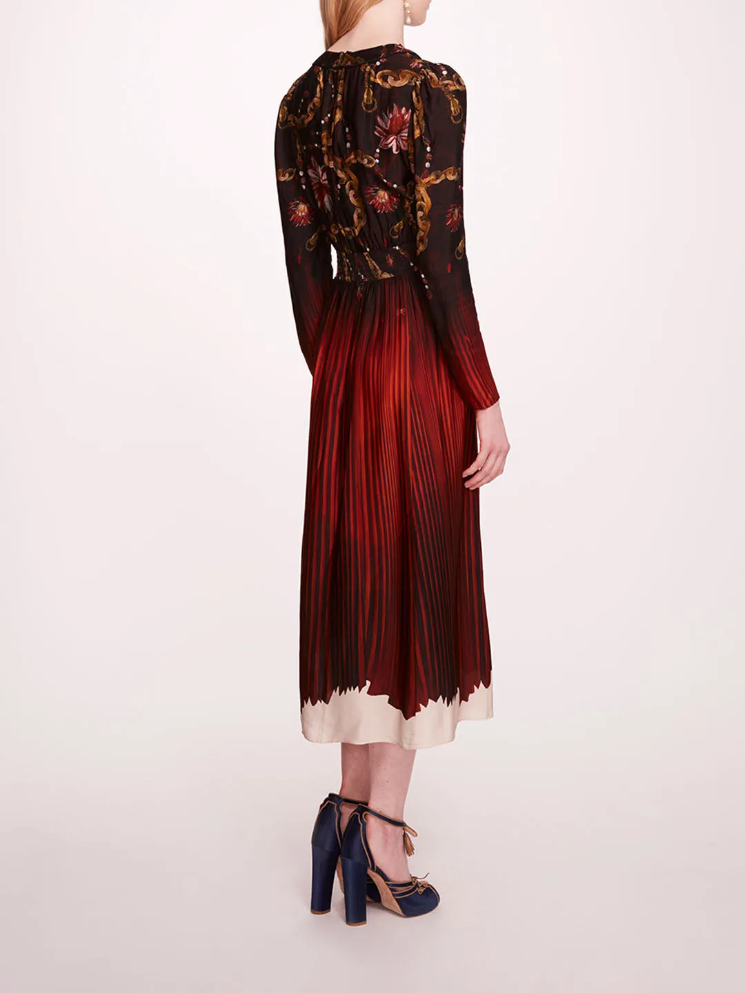 Viscose Georgette V-Neck Midi Dress sold by Marchesa product image thumbnail 2