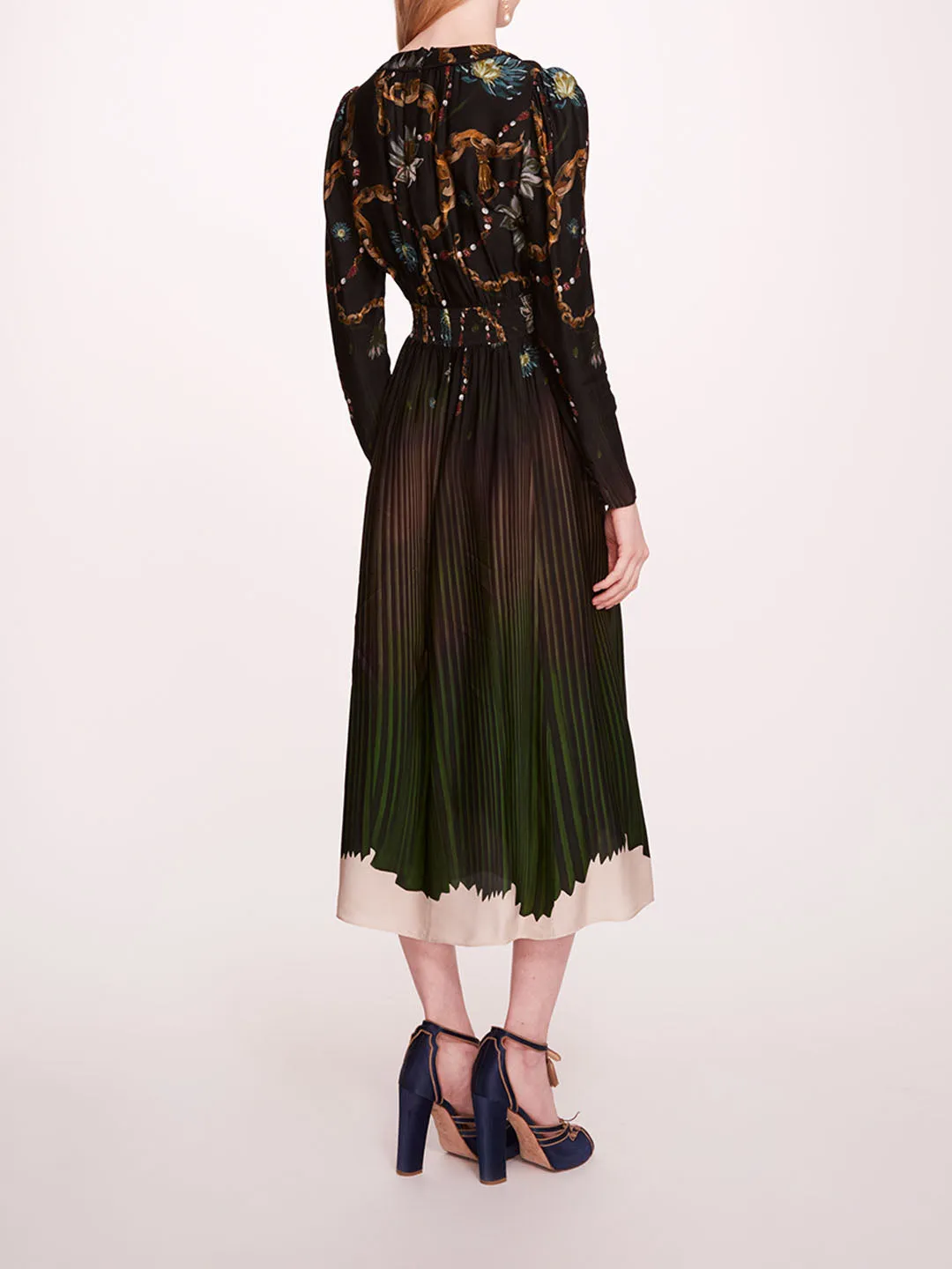 Viscose Georgette V-Neck Midi Dress sold by Marchesa product image thumbnail 2