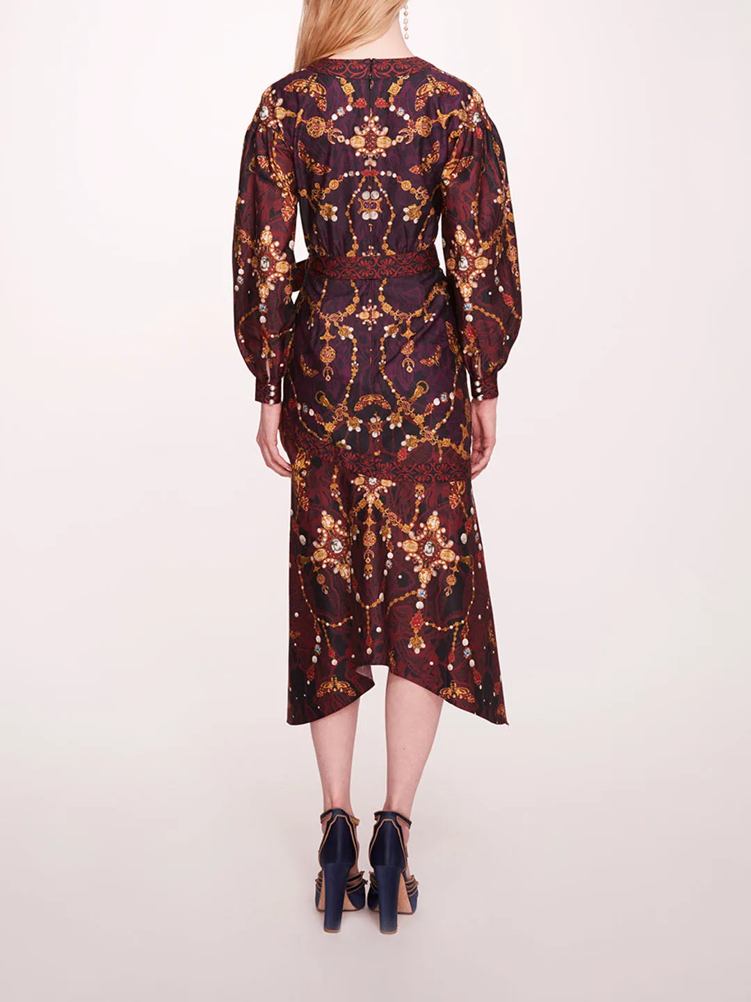 Printed Poplin Wrap Midi Dress sold by Marchesa product image thumbnail 2