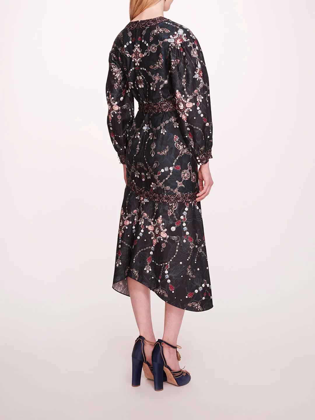 Printed Poplin Wrap Midi Dress sold by Marchesa product image thumbnail 2