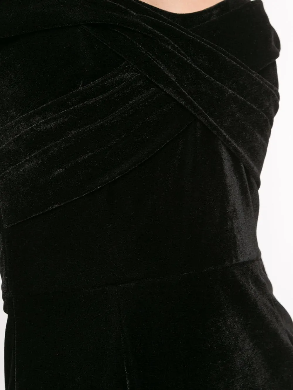 Velvet Off the Shoulder Cocktail Mini Dress sold by Marchesa product image thumbnail 4