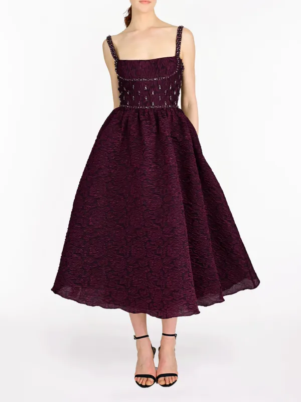 Sleeveless Cloque Midi Gown made by Marchesa