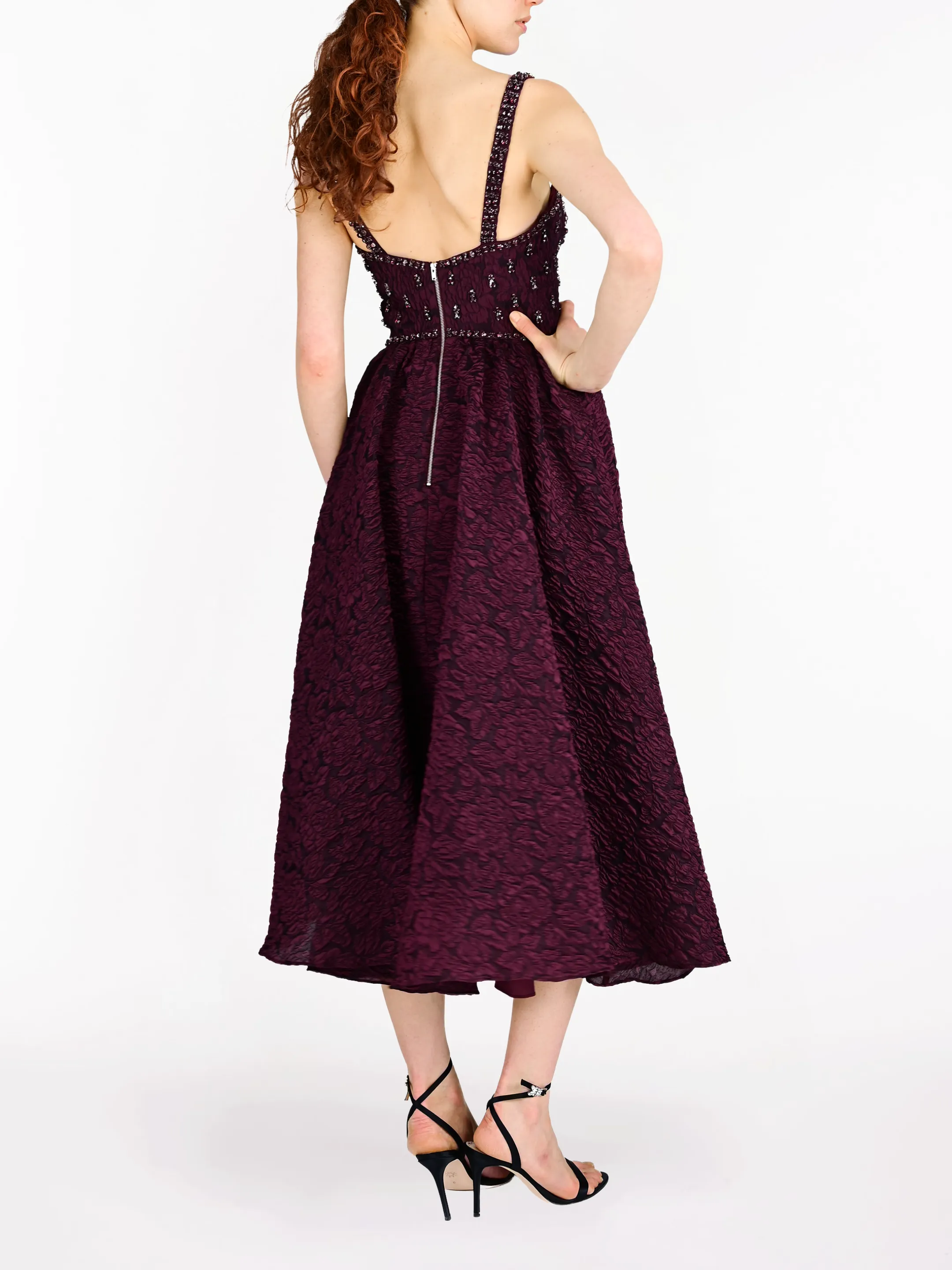 Sleeveless Cloque Midi Gown sold by Marchesa product image thumbnail 2