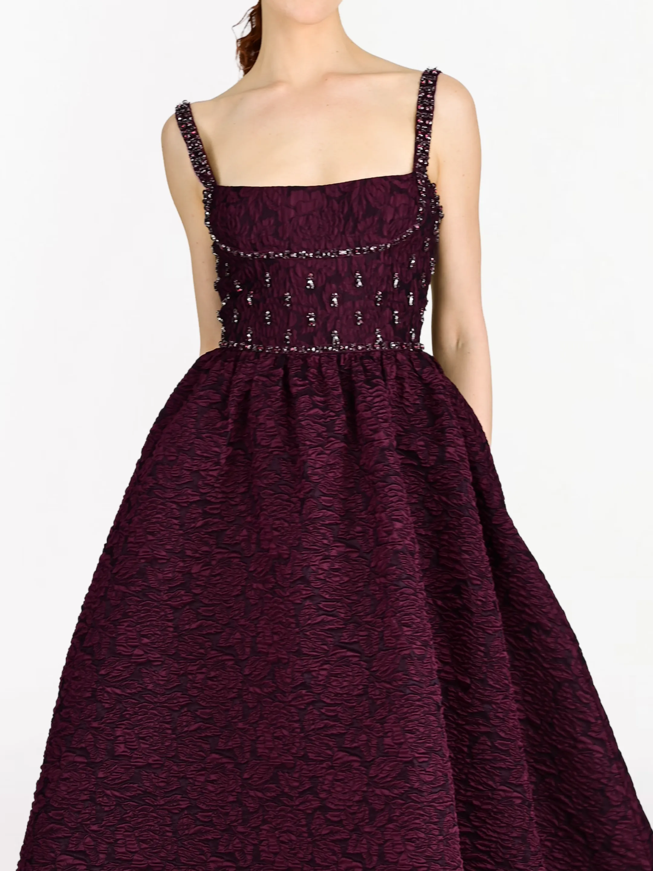 Sleeveless Cloque Midi Gown sold by Marchesa product image thumbnail 3