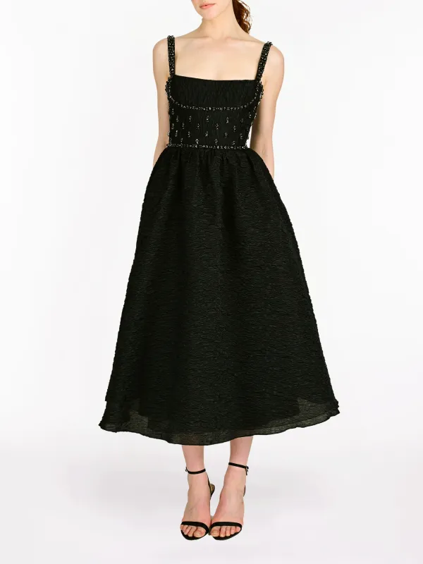 Sleeveless Cloque Midi Gown sold by Marchesa