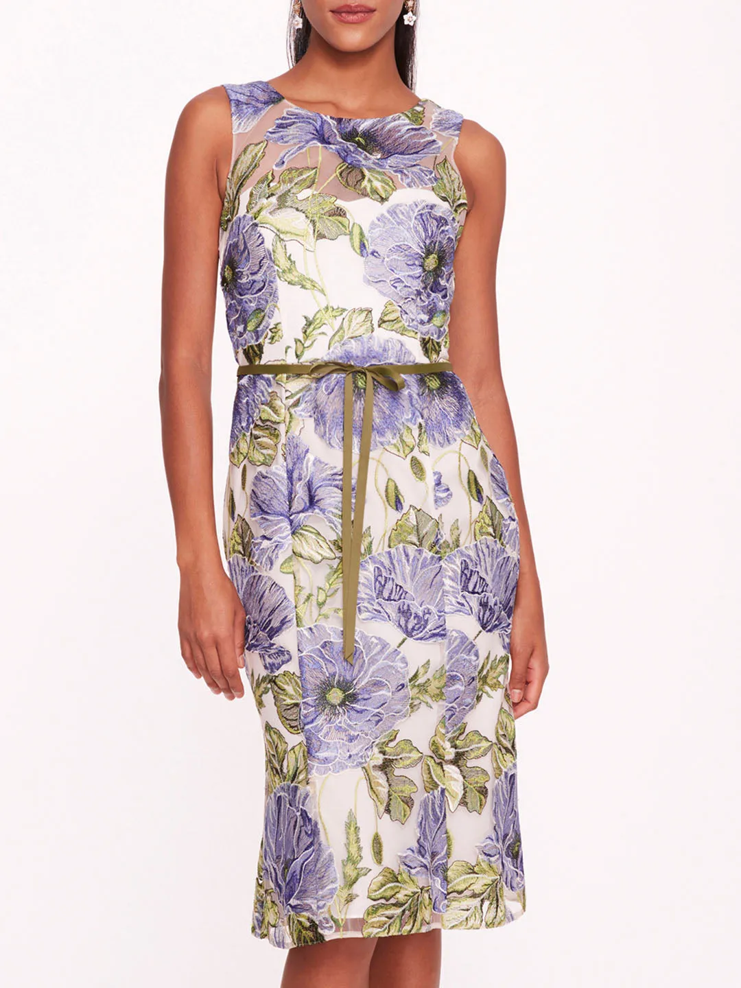 Embroidered Midi Dress sold by Marchesa product image thumbnail 4