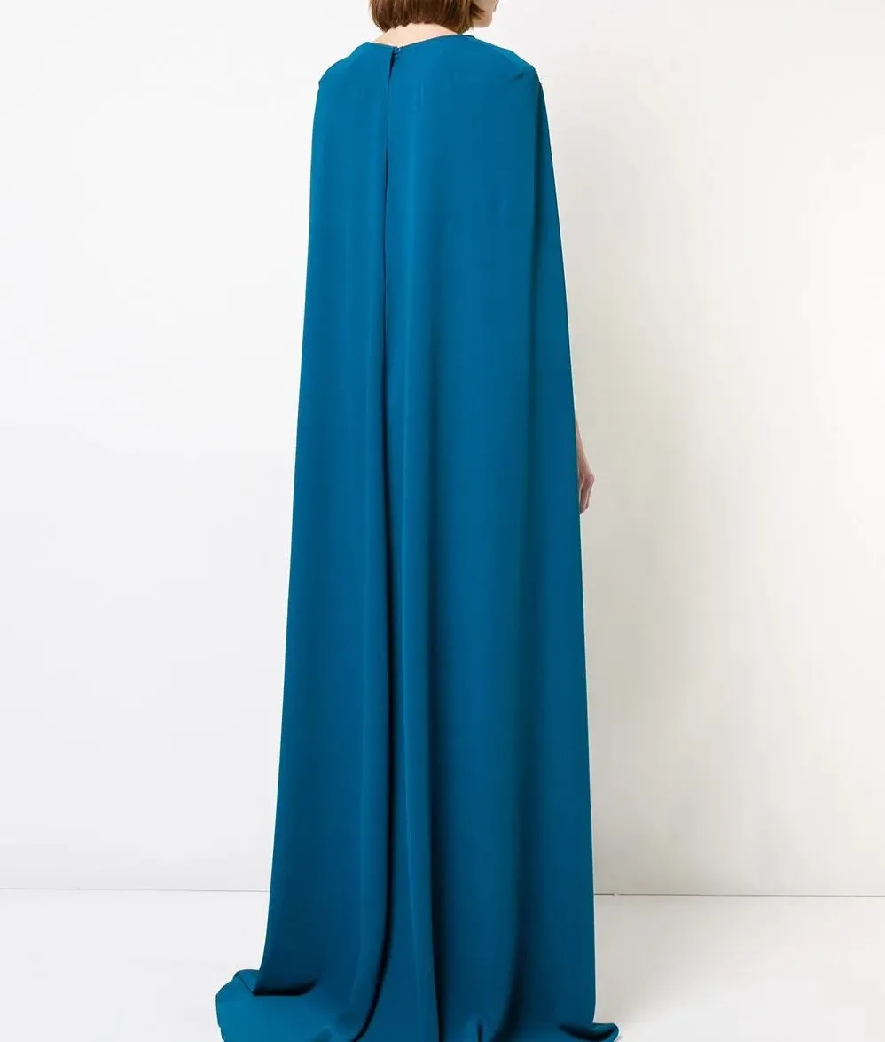 Crepe Caped Gown with Embroidery sold by Marchesa product image thumbnail 3