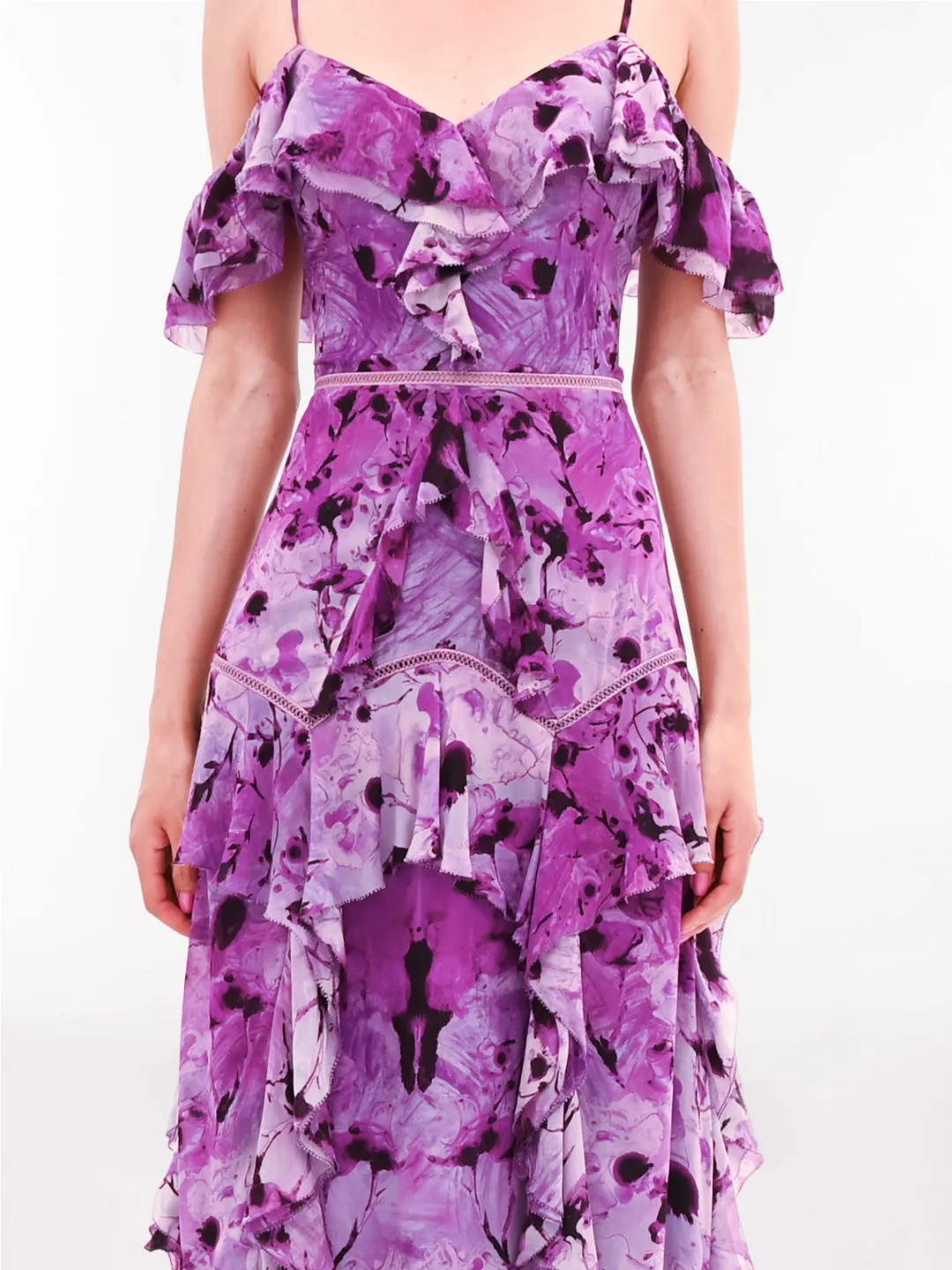 Printed Georgette Off-Shoulder Gown sold by Marchesa product image thumbnail 2