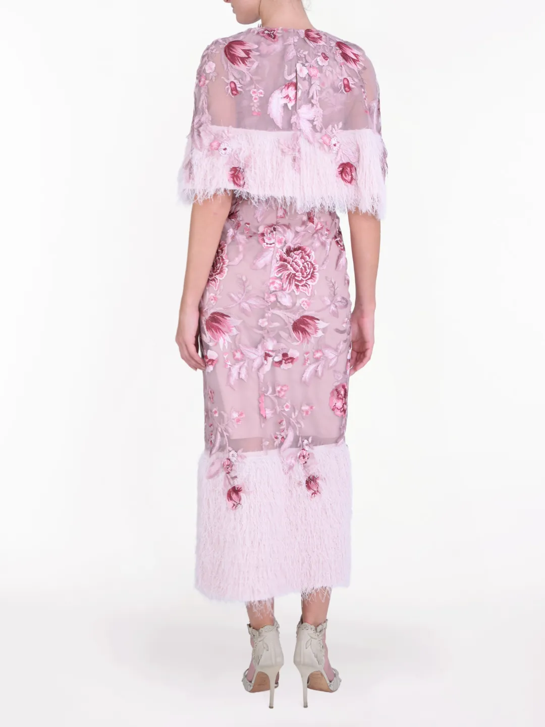 Botanist Bloom Embroidered Fringe Midi Dress sold by Marchesa product image thumbnail 5
