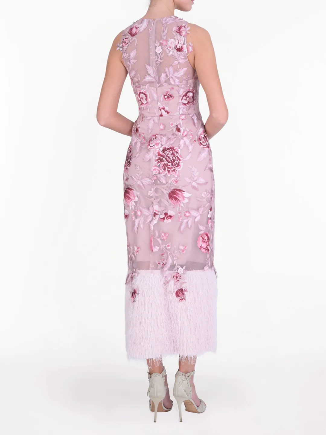 Botanist Bloom Embroidered Fringe Midi Dress sold by Marchesa product image thumbnail 2