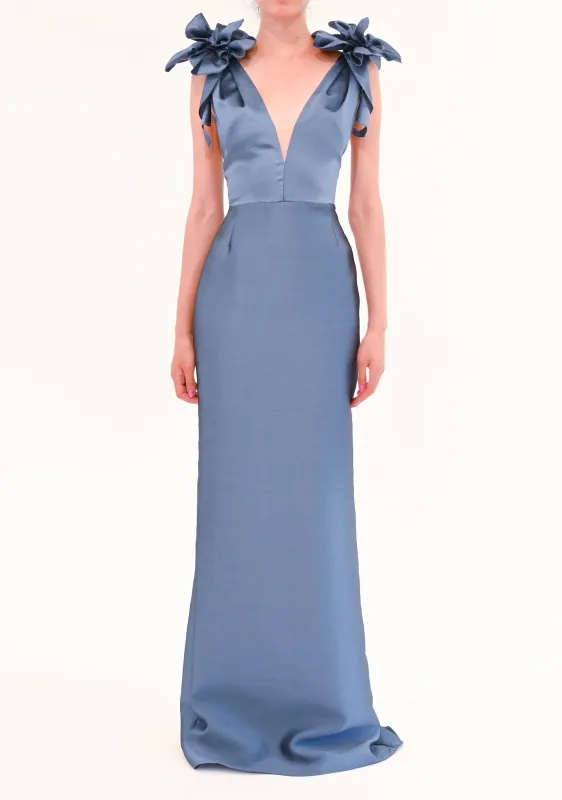 Draped Floral Mikado Gown sold by Marchesa