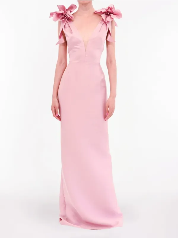 Draped Floral Mikado Gown sold by Marchesa