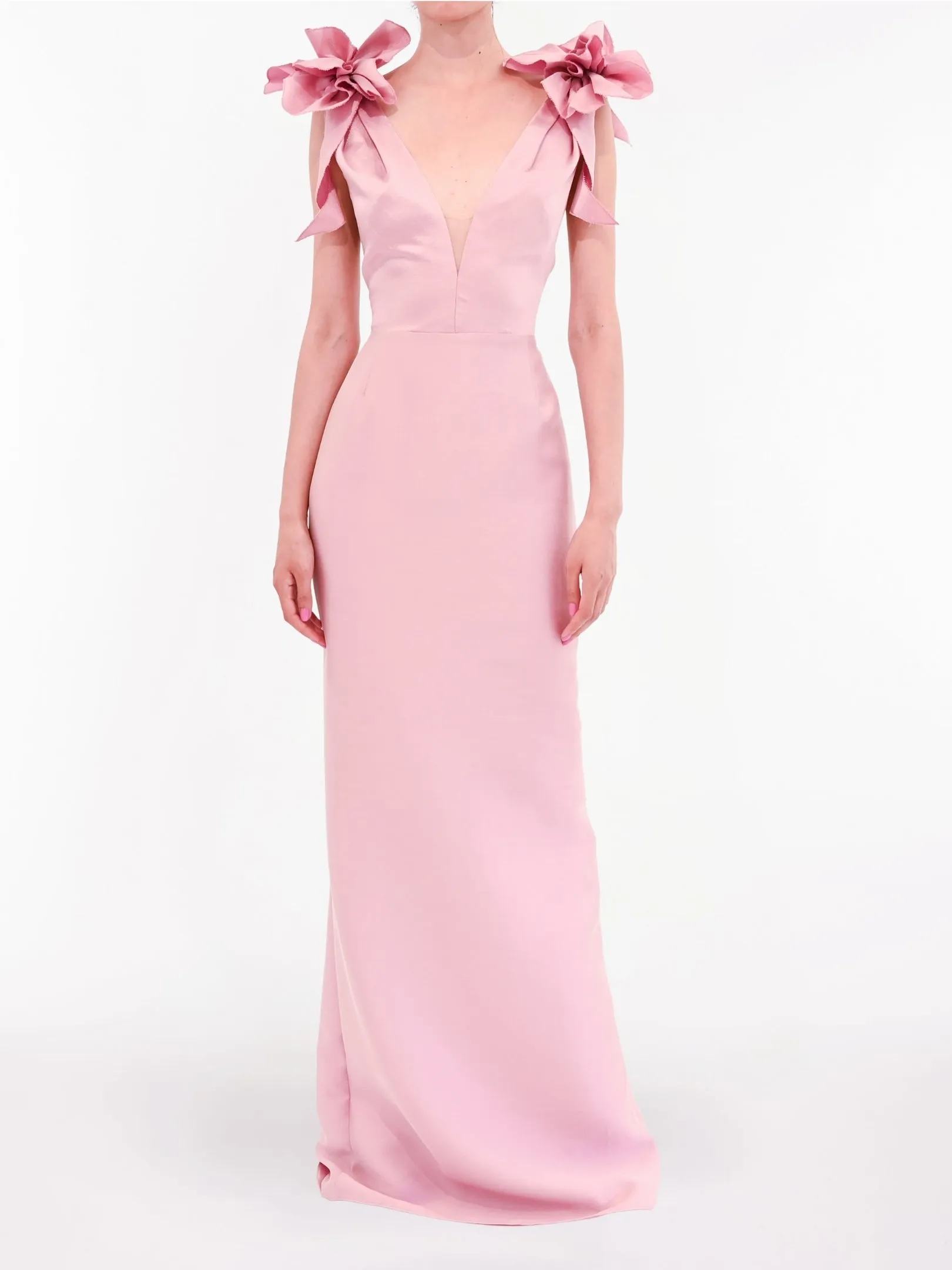 Draped Floral Mikado Gown sold by Marchesa