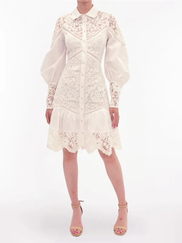 Lace Guipure Mini Dress made by Marchesa