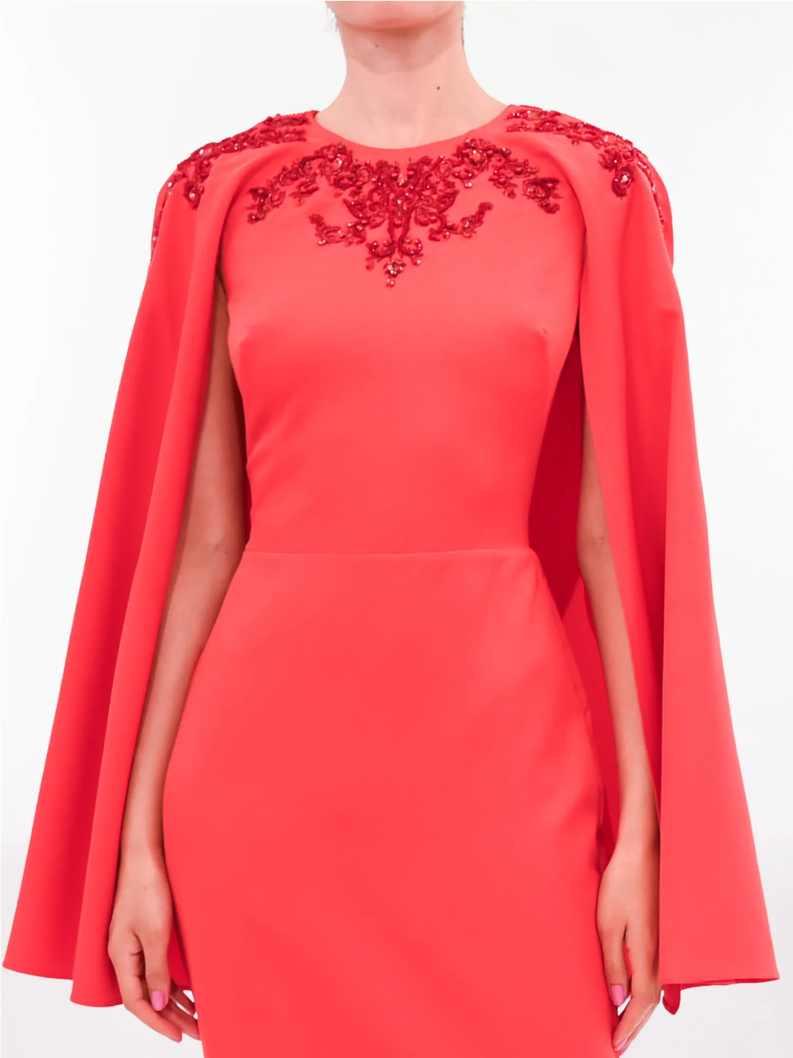 Stretch Crepe Cape Gown sold by Marchesa product image thumbnail 2